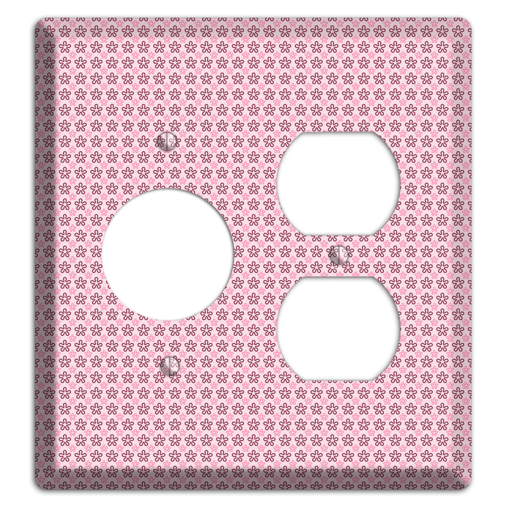 Pink Tiny Floral Receptacle / Duplex Wallplate