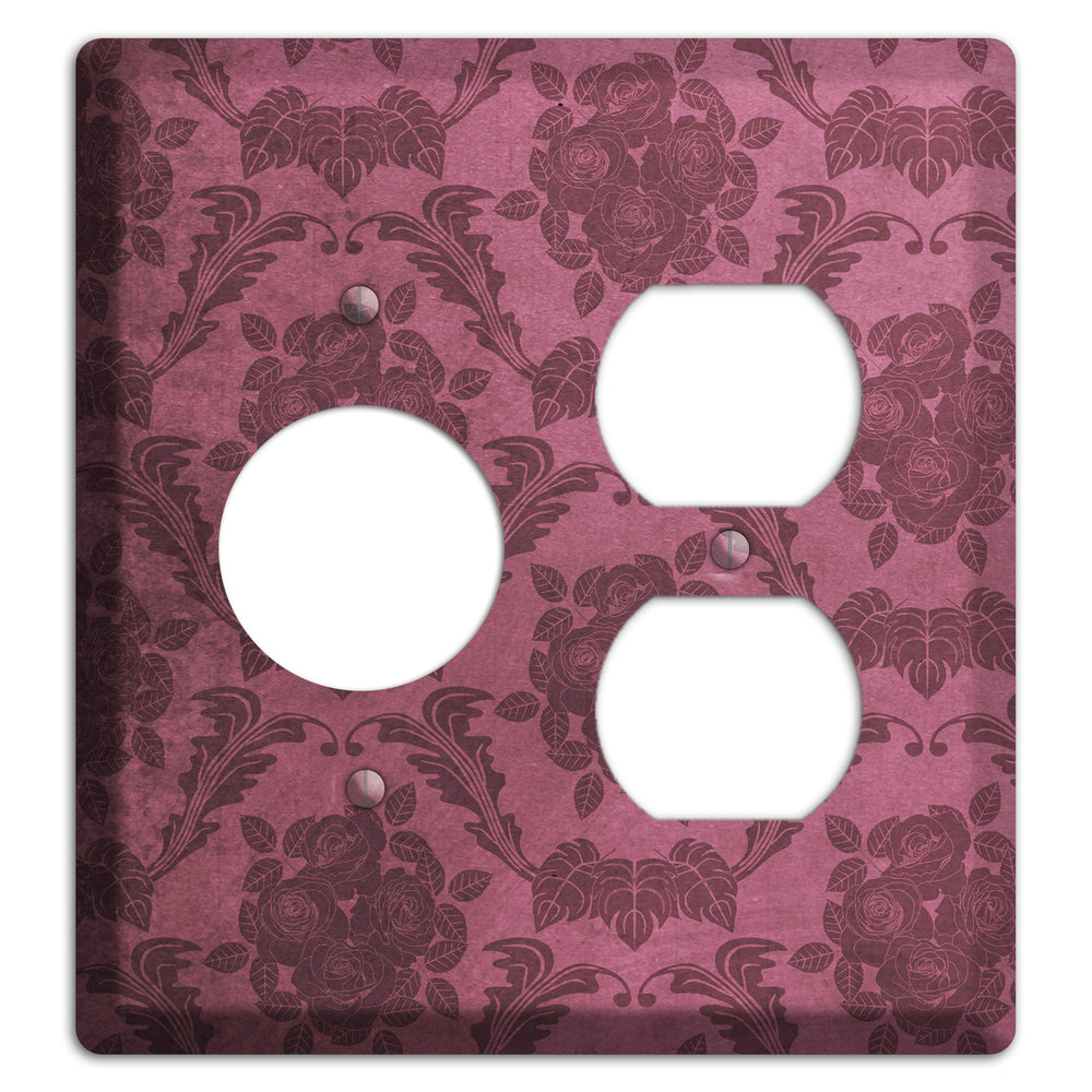 Turkish Rose Vintage Rose Damask Receptacle / Duplex Wallplate