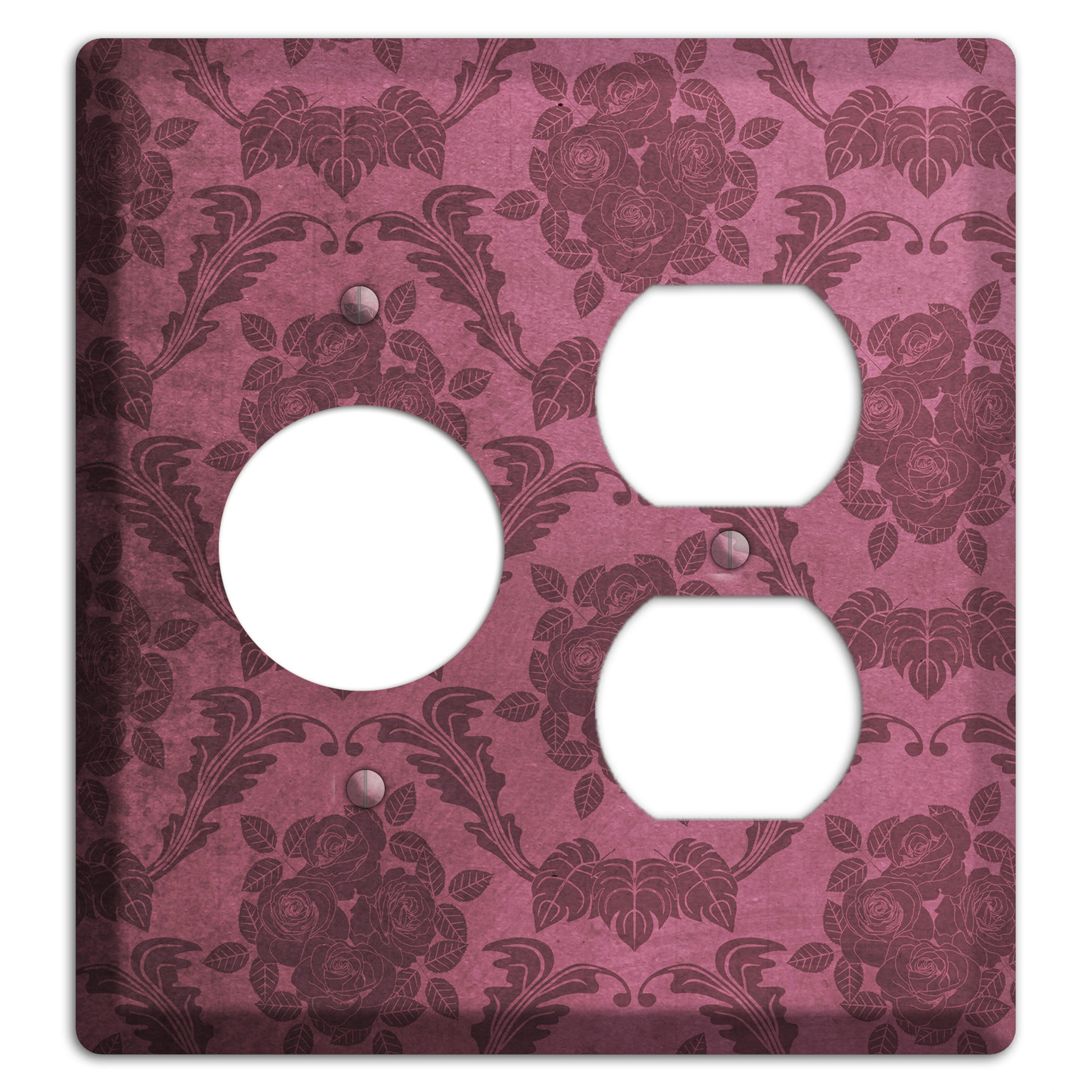 Turkish Rose Vintage Rose Damask Receptacle / Duplex Wallplate