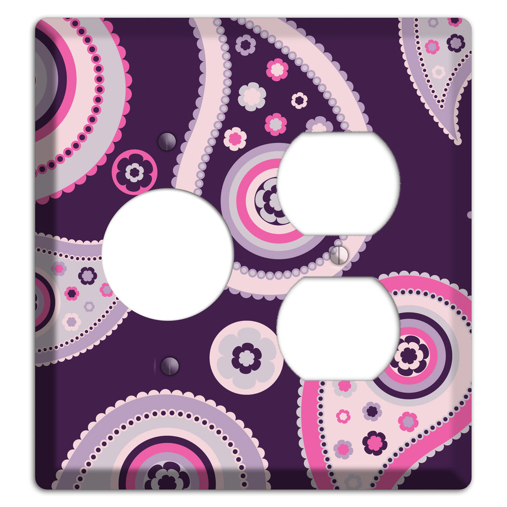 Purple Paisley Receptacle / Duplex Wallplate
