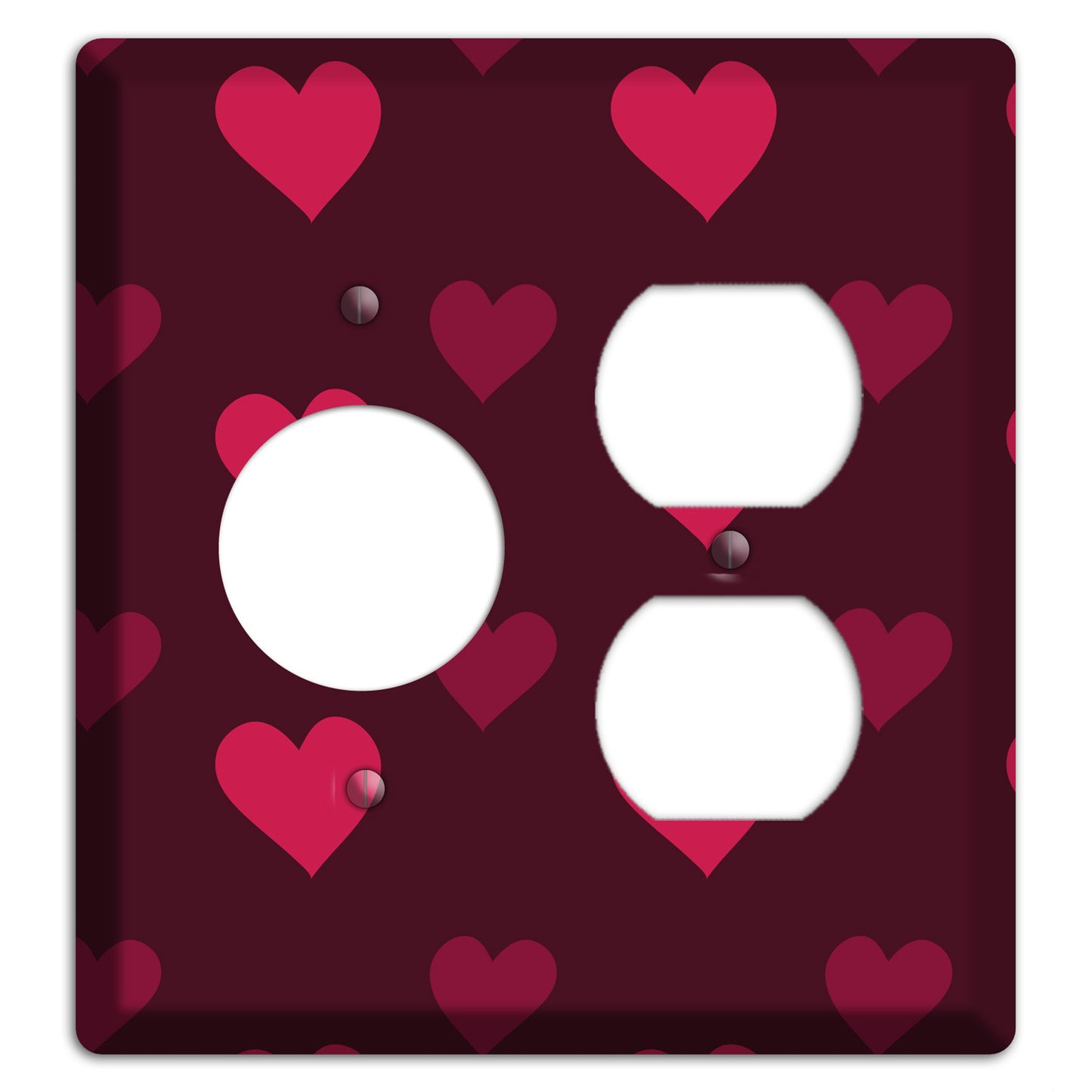 Tiled Large Hearts Receptacle / Duplex Wallplate