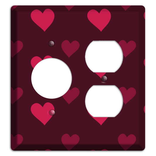 Tiled Large Hearts Receptacle / Duplex Wallplate