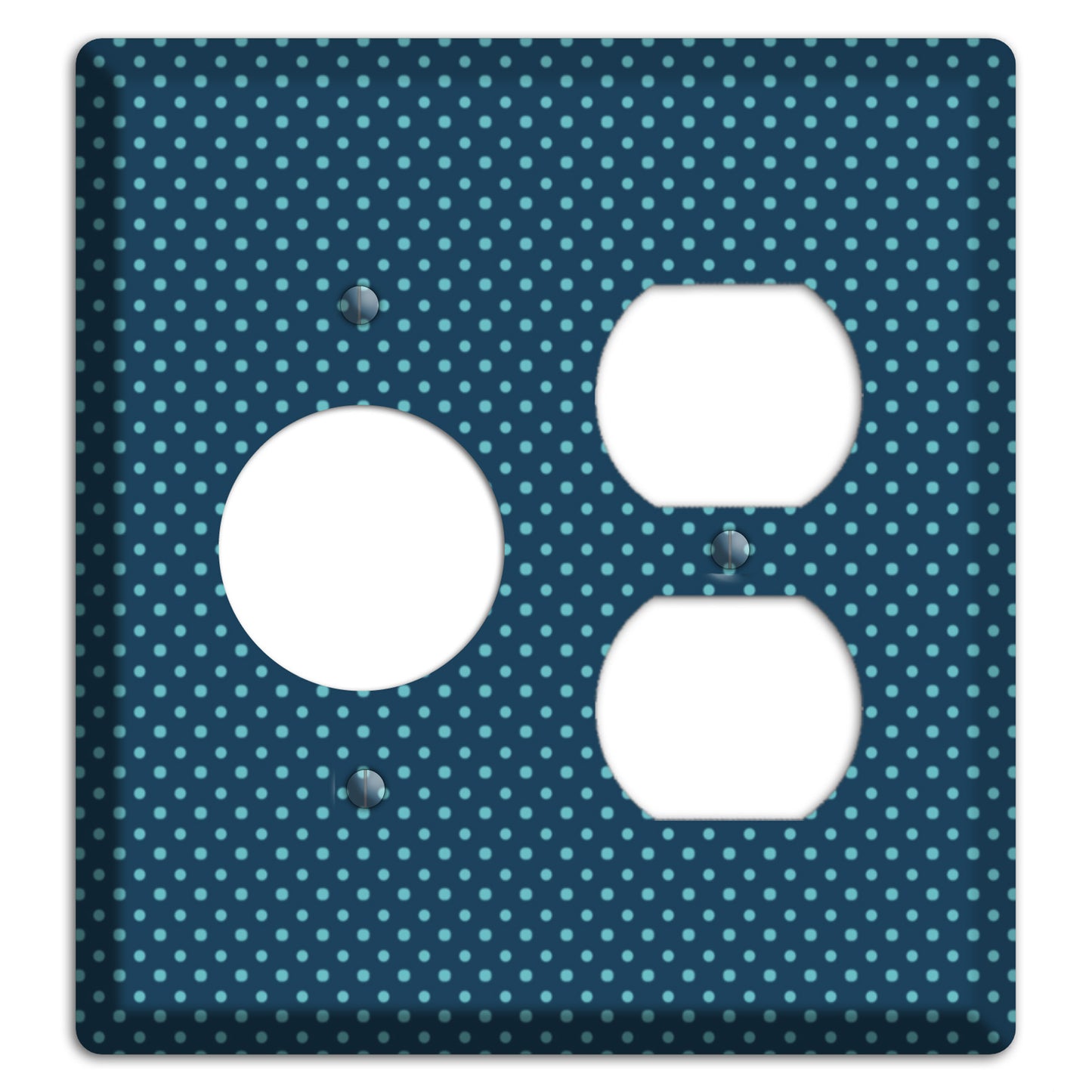 Multi Blue Tiny Polka Dots Receptacle / Duplex Wallplate