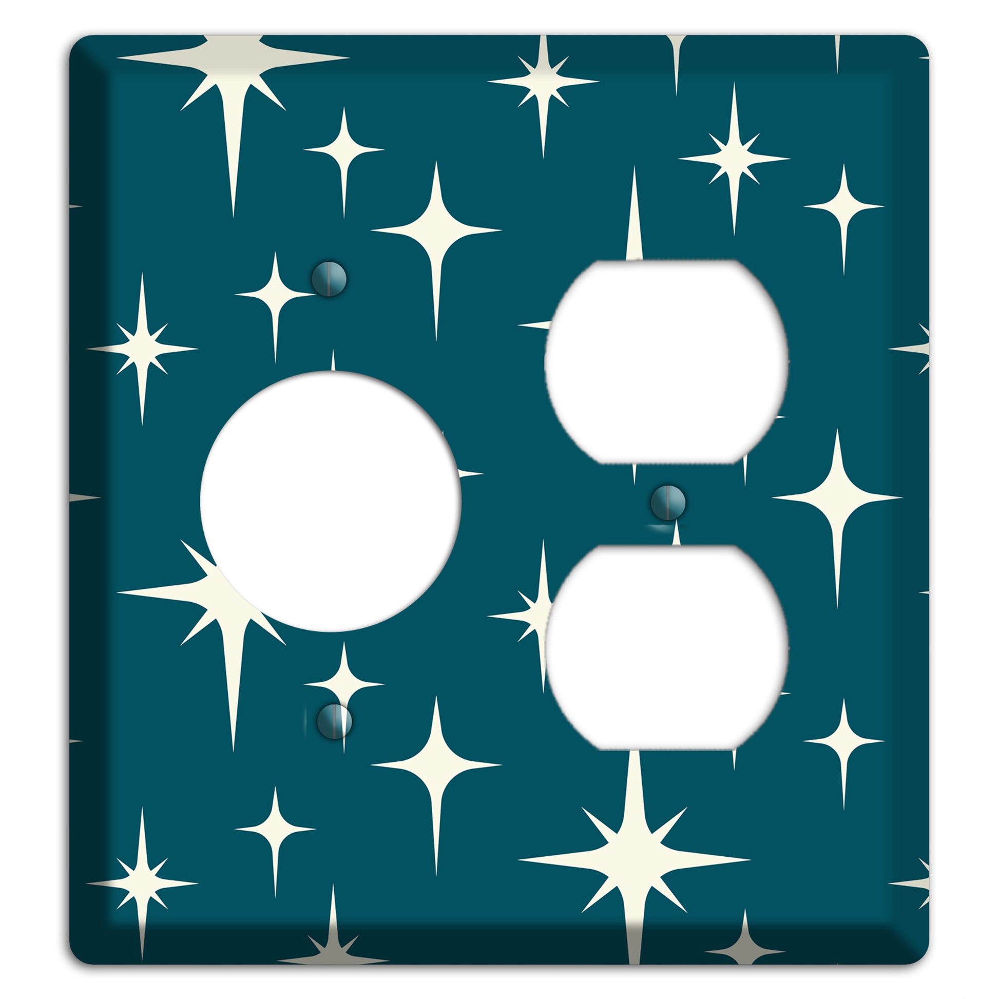 Navy Atomic Diamond Receptacle / Duplex Wallplate