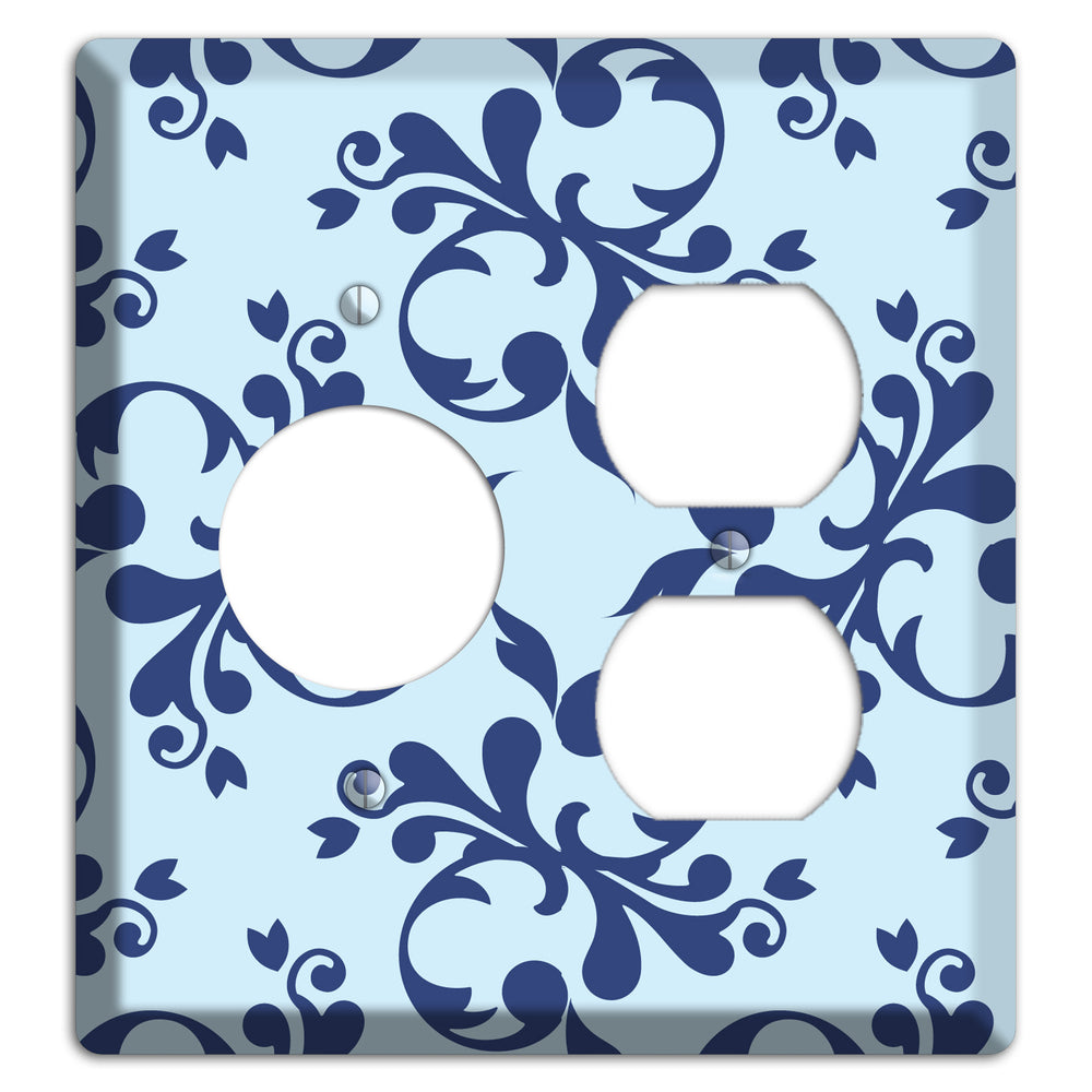 Blue Victorian Toile Receptacle / Duplex Wallplate