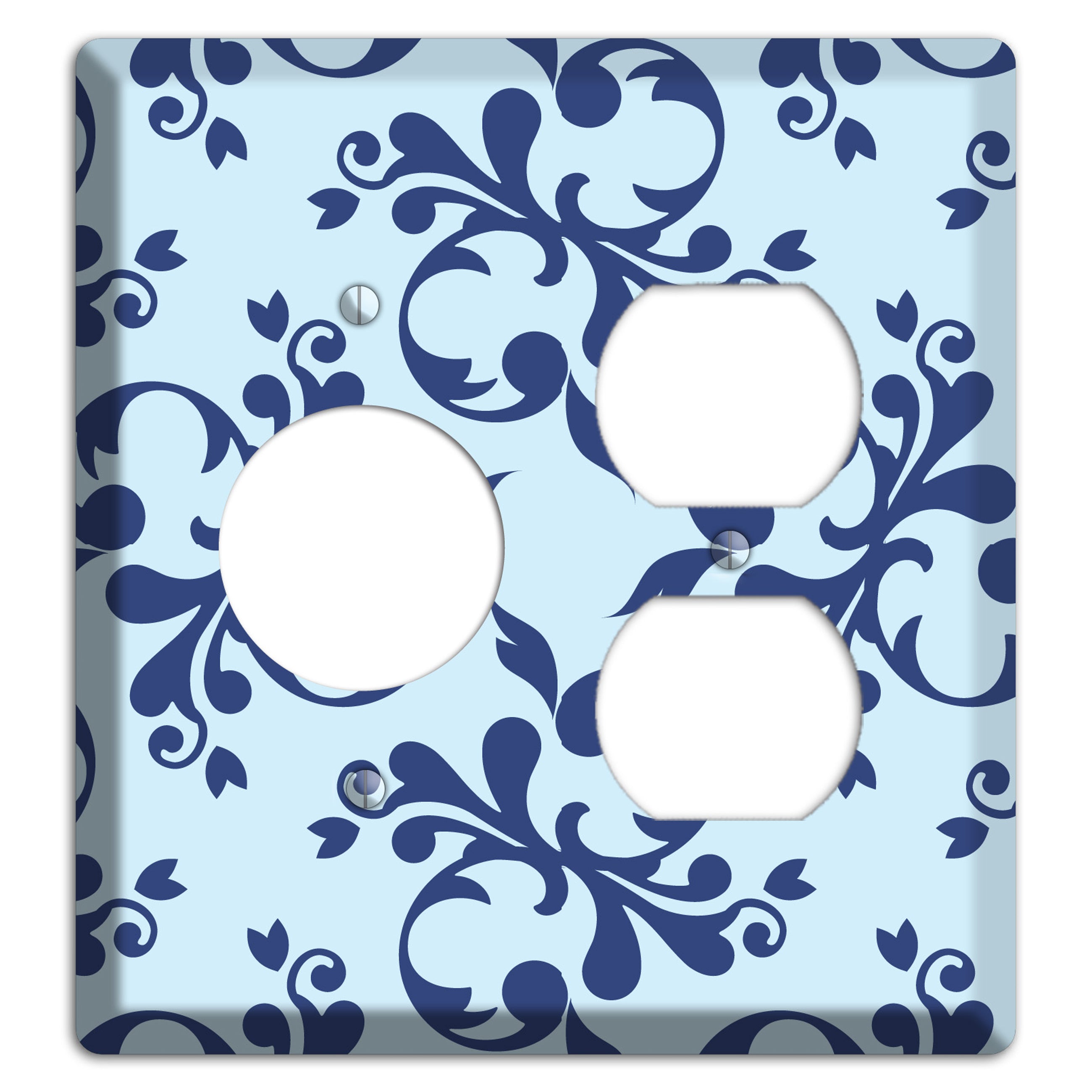 Blue Victorian Toile Receptacle / Duplex Wallplate