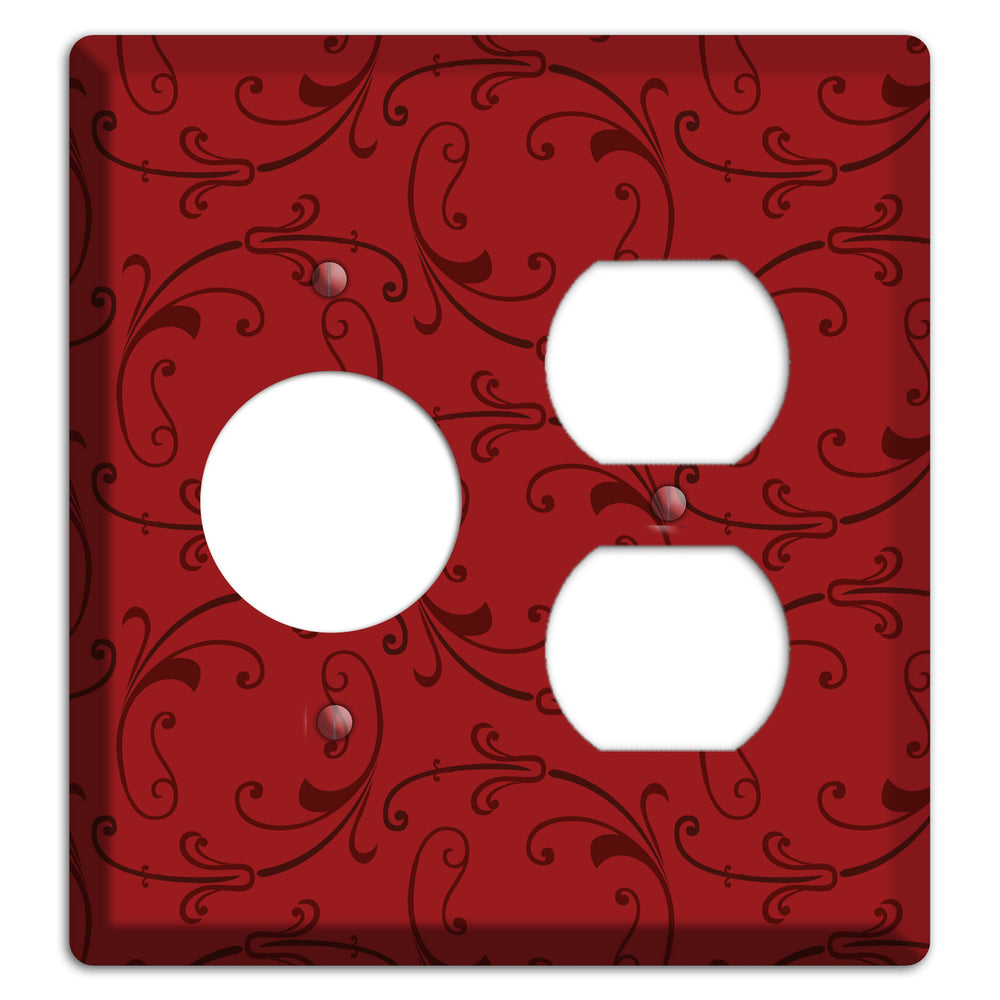 Red Victorian Sprig Receptacle / Duplex Wallplate