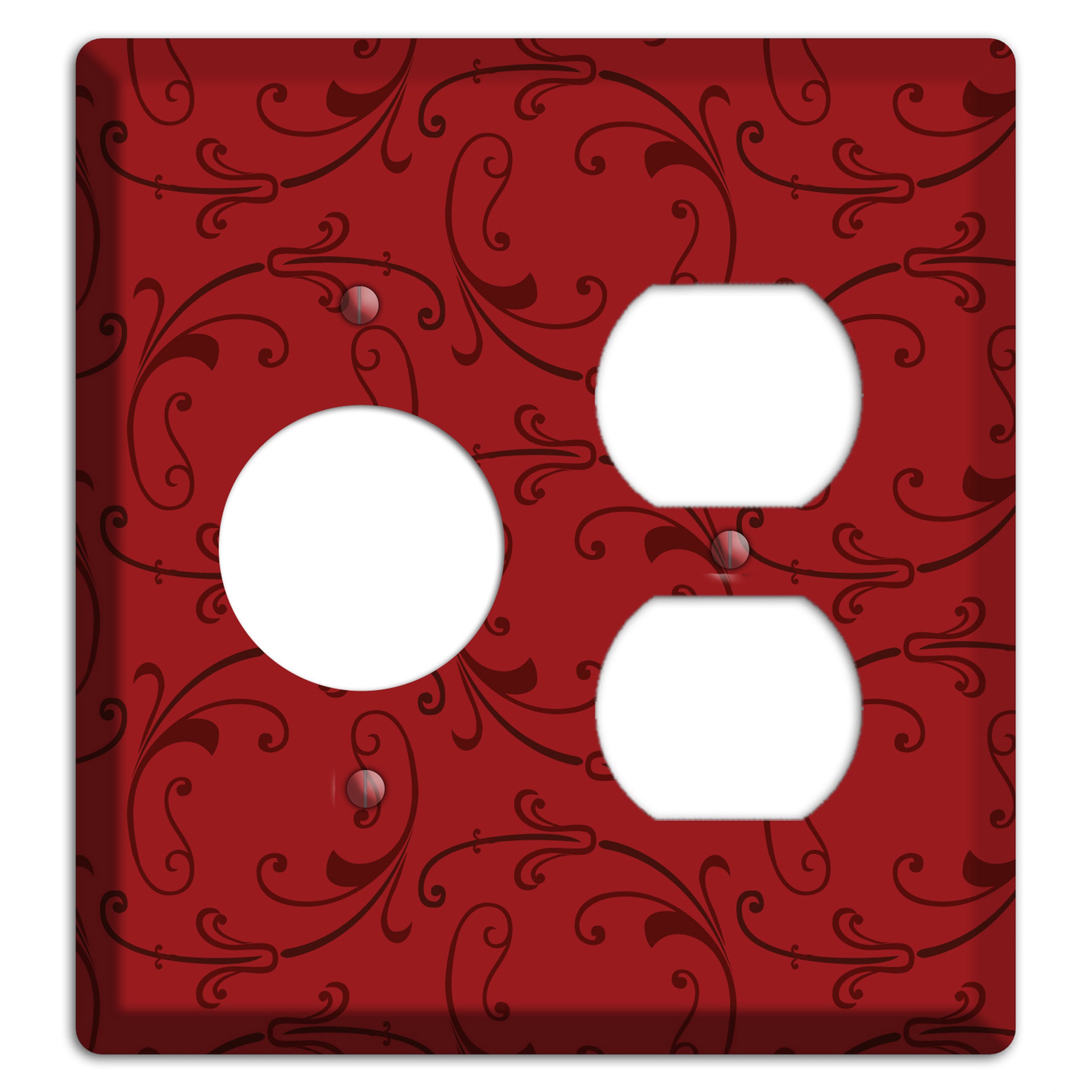 Red Victorian Sprig Receptacle / Duplex Wallplate