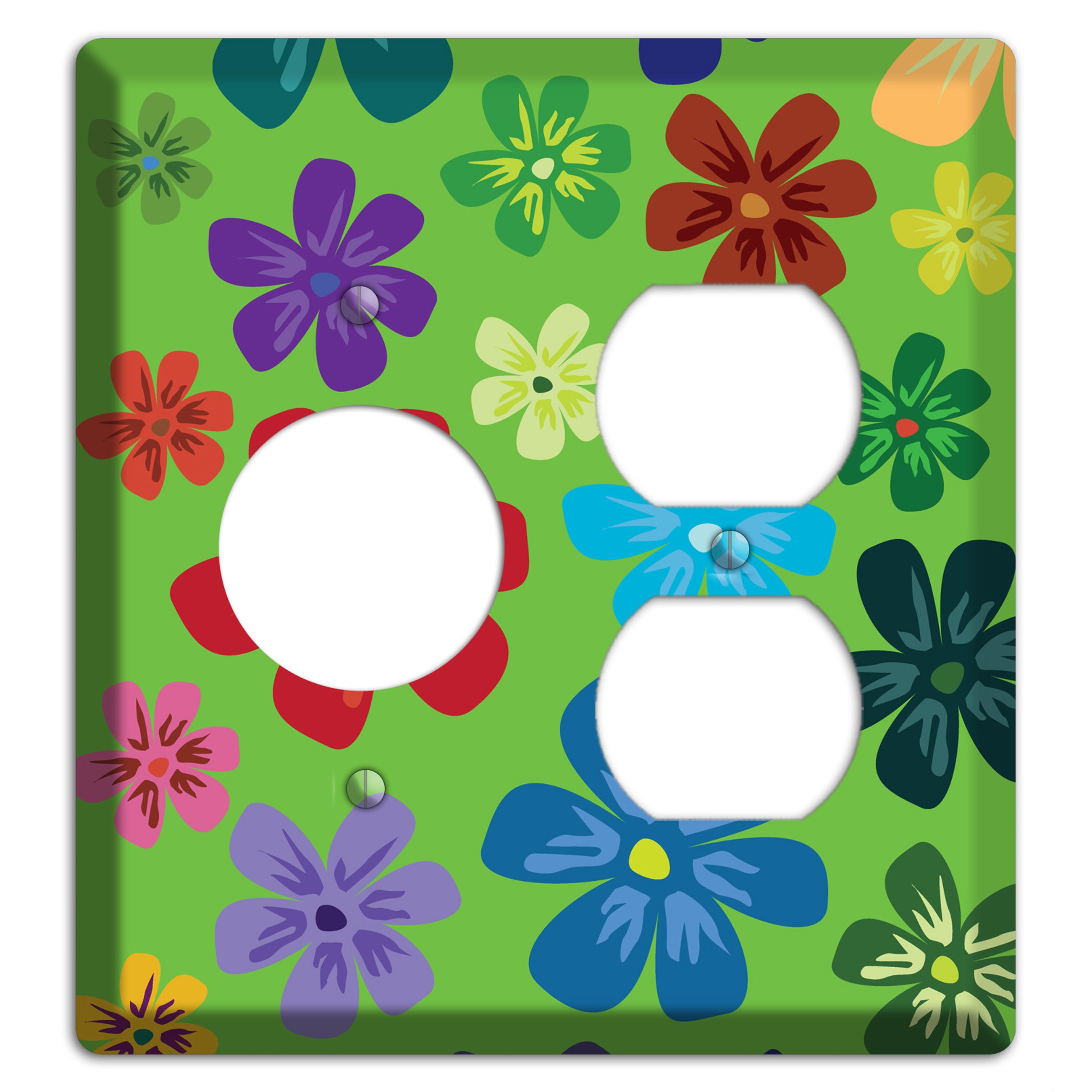 Orange Flowers Receptacle / Duplex Wallplate