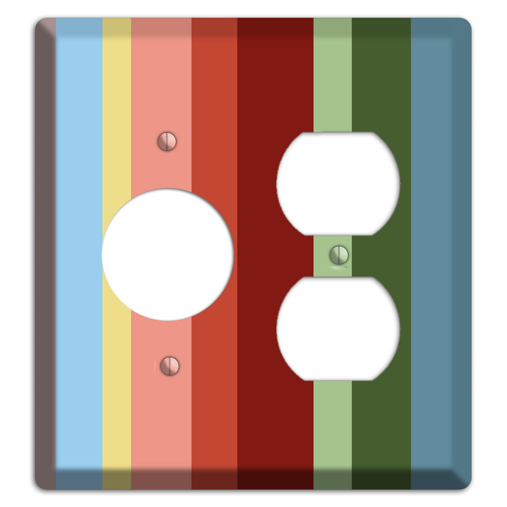 Multi Pastel Vertical Stripe Receptacle / Duplex Wallplate