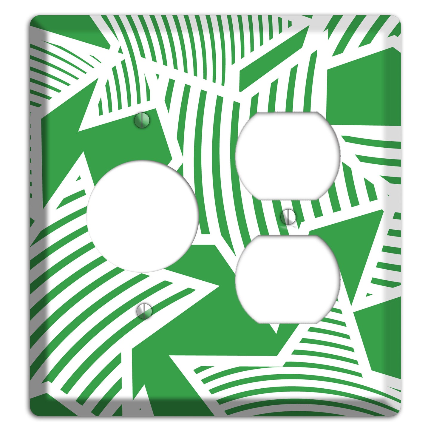 Green with Large White Stars Receptacle / Duplex Wallplate