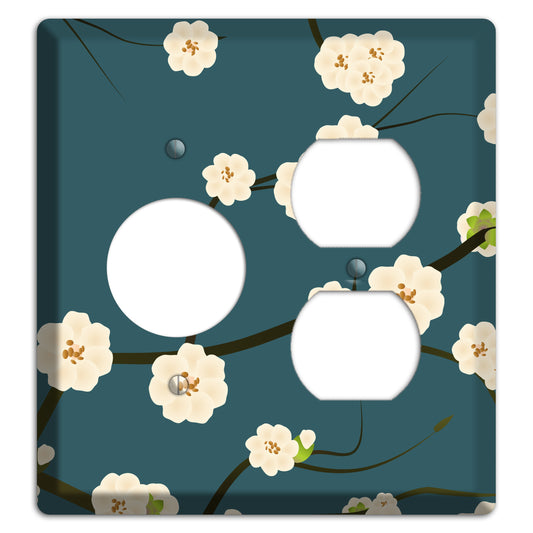 Blue Cherry Blossoms Receptacle / Duplex Wallplate