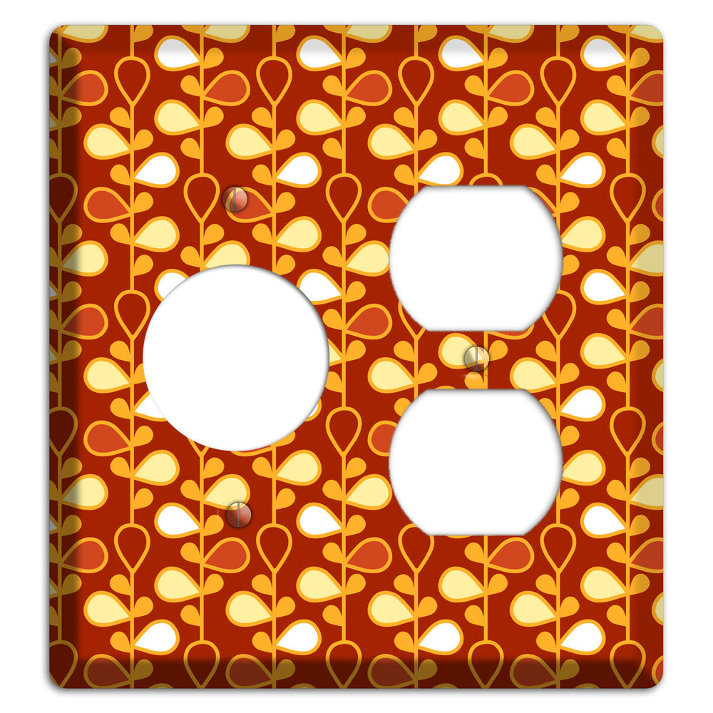 Red with Orange and Yellow Drop and Vine Receptacle / Duplex Wallplate