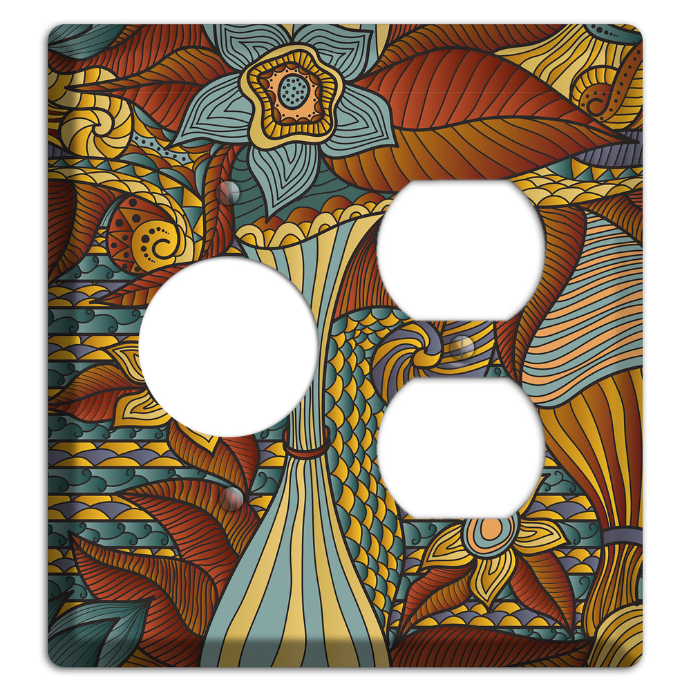 Retro Flourish 4 Receptacle / Duplex Wallplate