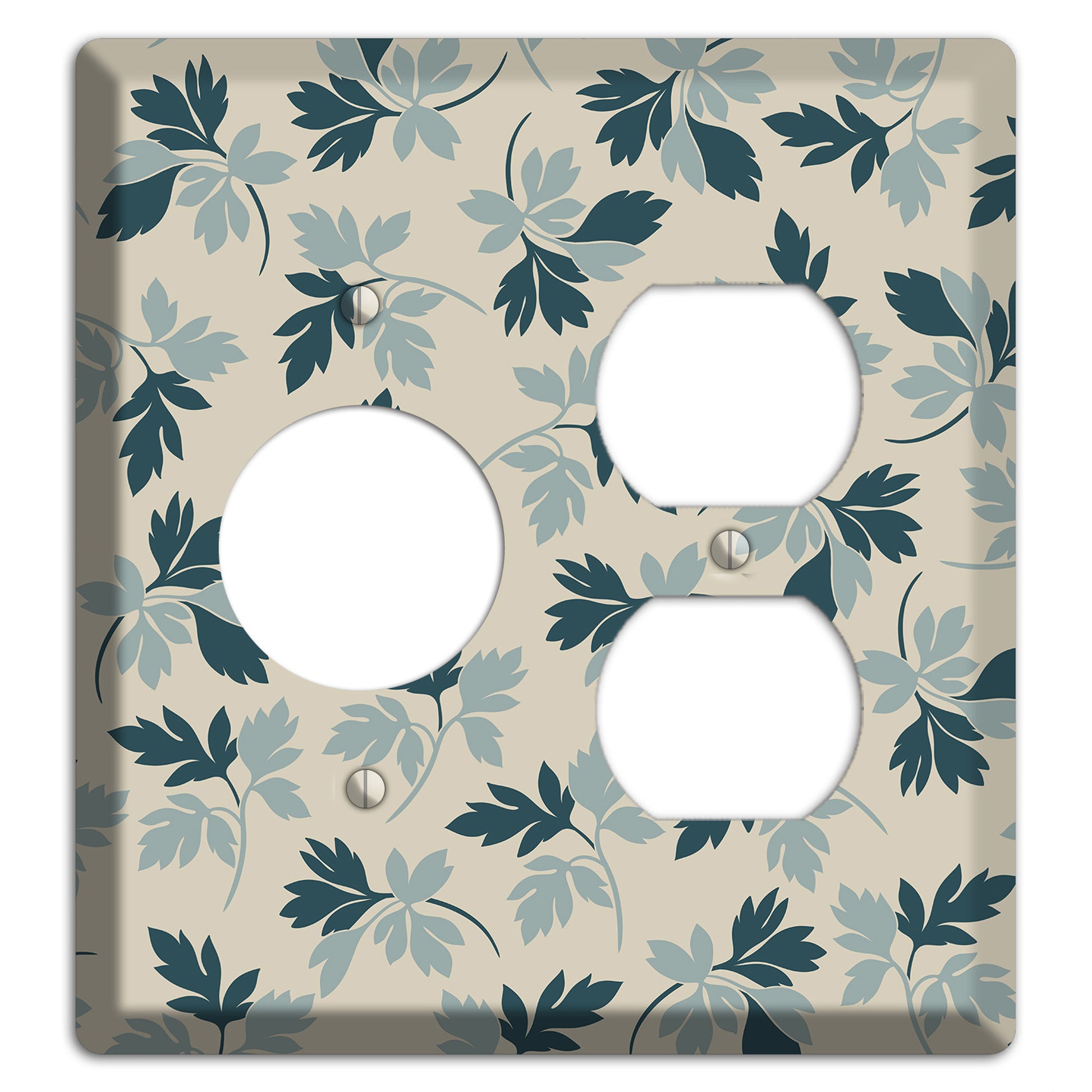 Blue Leaves Receptacle / Duplex Wallplate