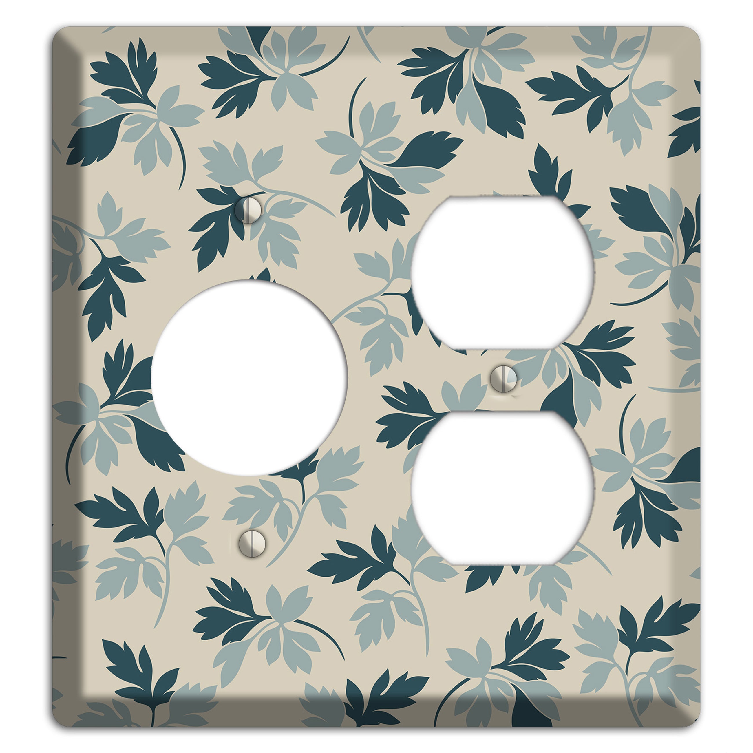 Blue Leaves Receptacle / Duplex Wallplate