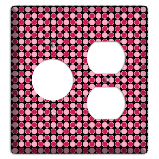 Fuschia and Pink Tiled Dots Receptacle / Duplex Wallplate