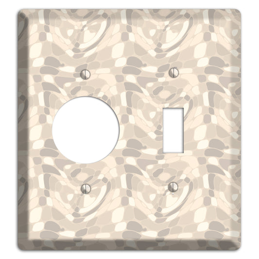 Beige Large Abstract Receptacle / Toggle Wallplate