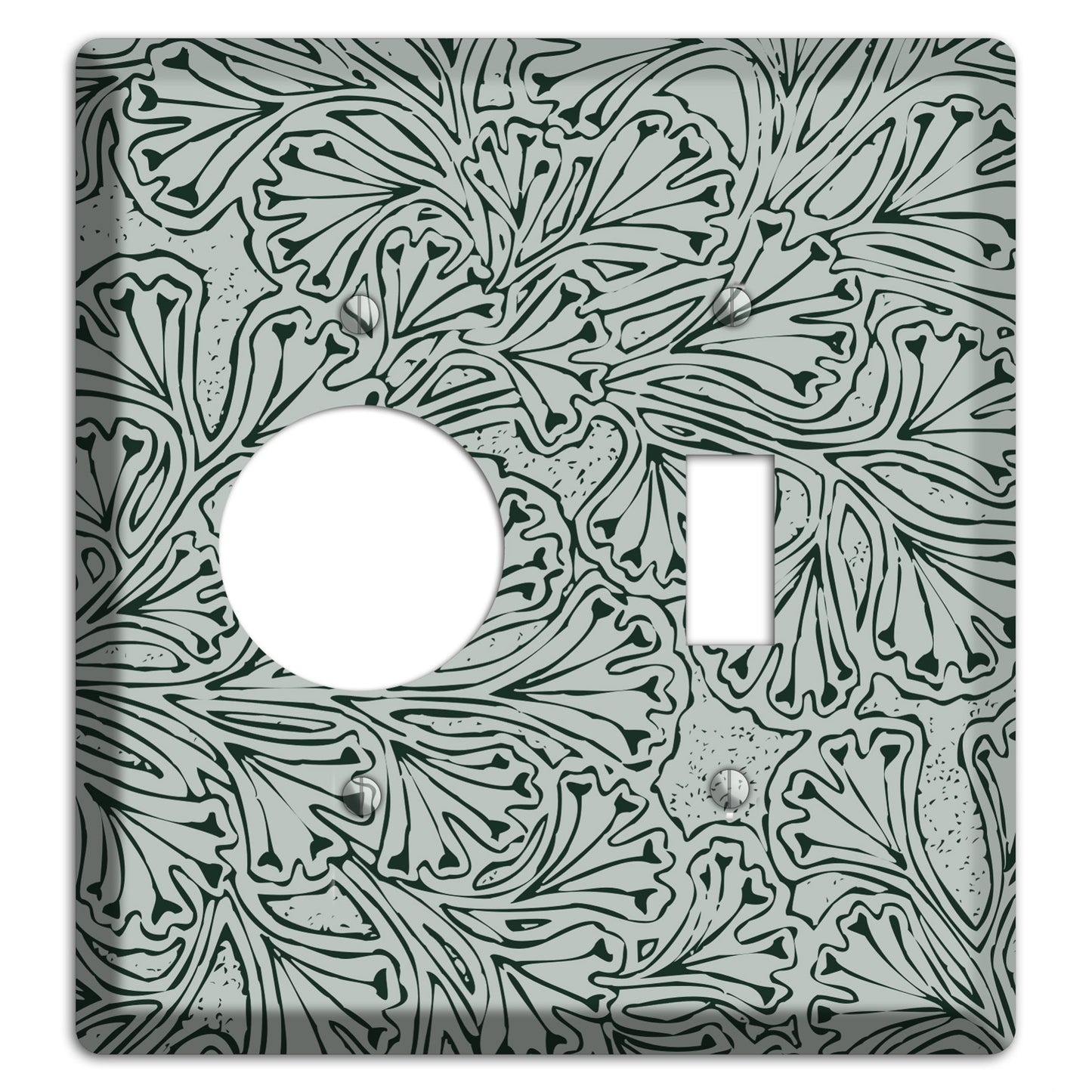 Deco Grey Interlocking Floral Receptacle / Toggle Wallplate