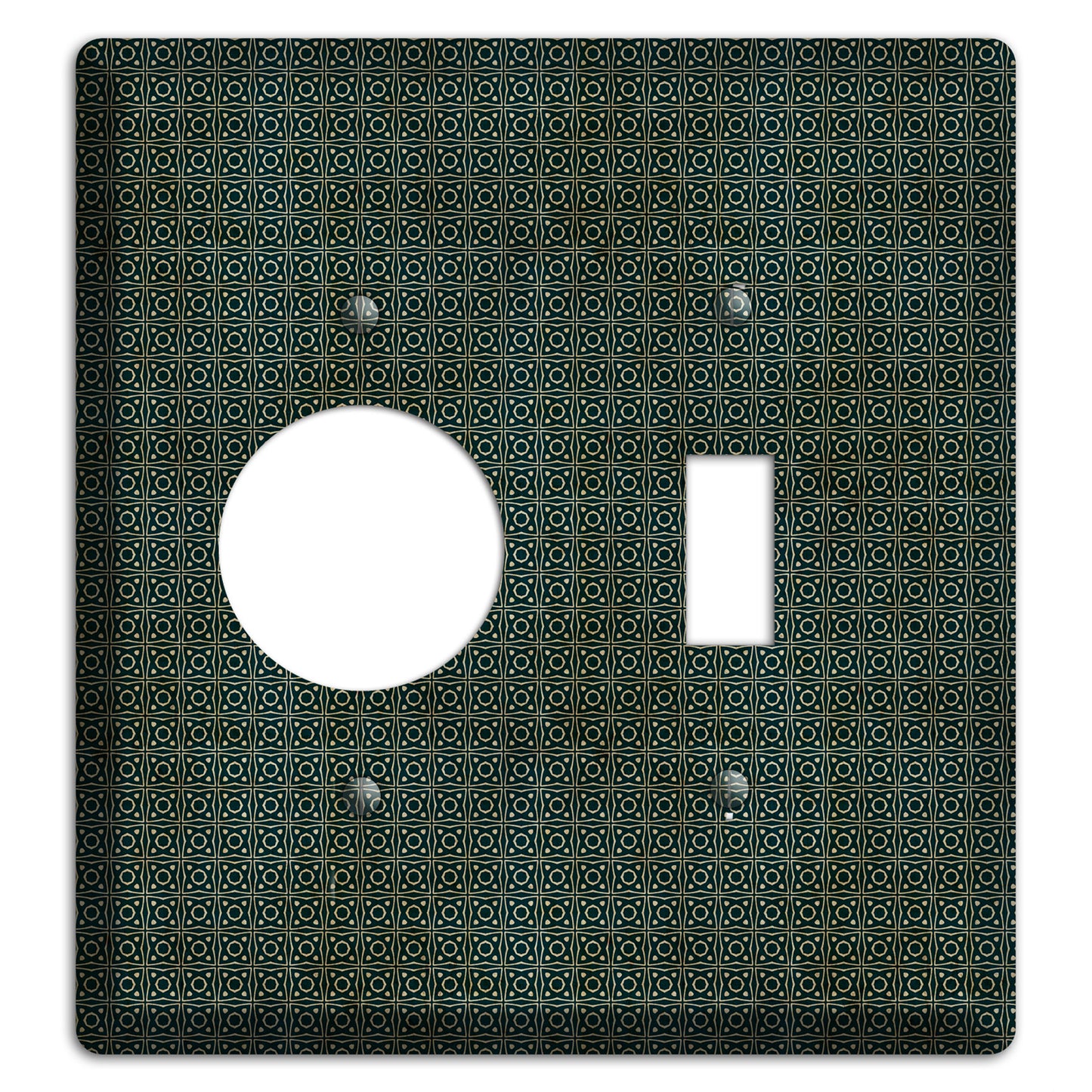 Dark Green Grunge Tiny Tiled Tapestry 4 Receptacle / Toggle Wallplate
