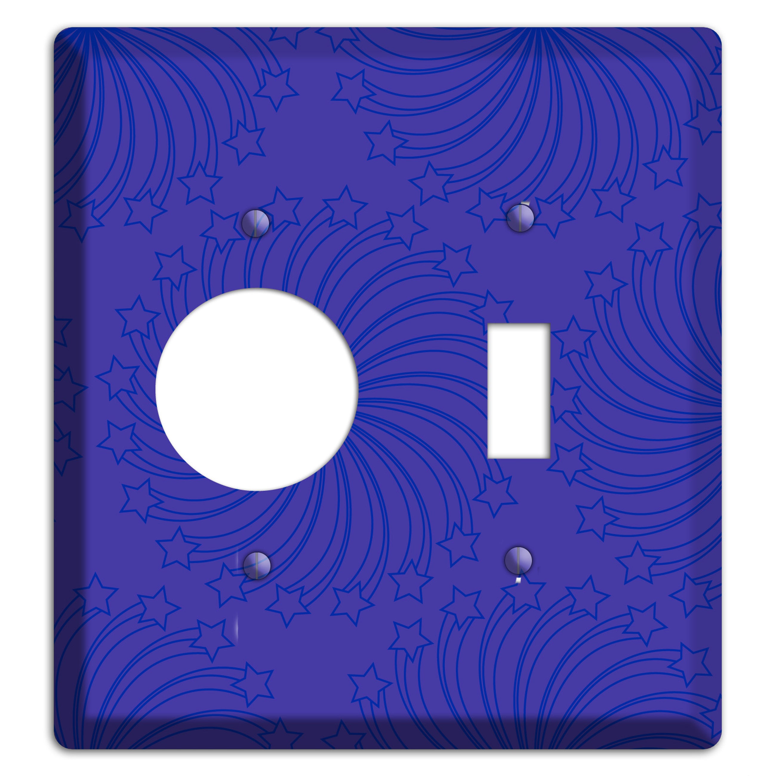 Multi Purple Star Swirl Receptacle / Toggle Wallplate