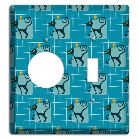 Teal Kitties Receptacle / Toggle Wallplate