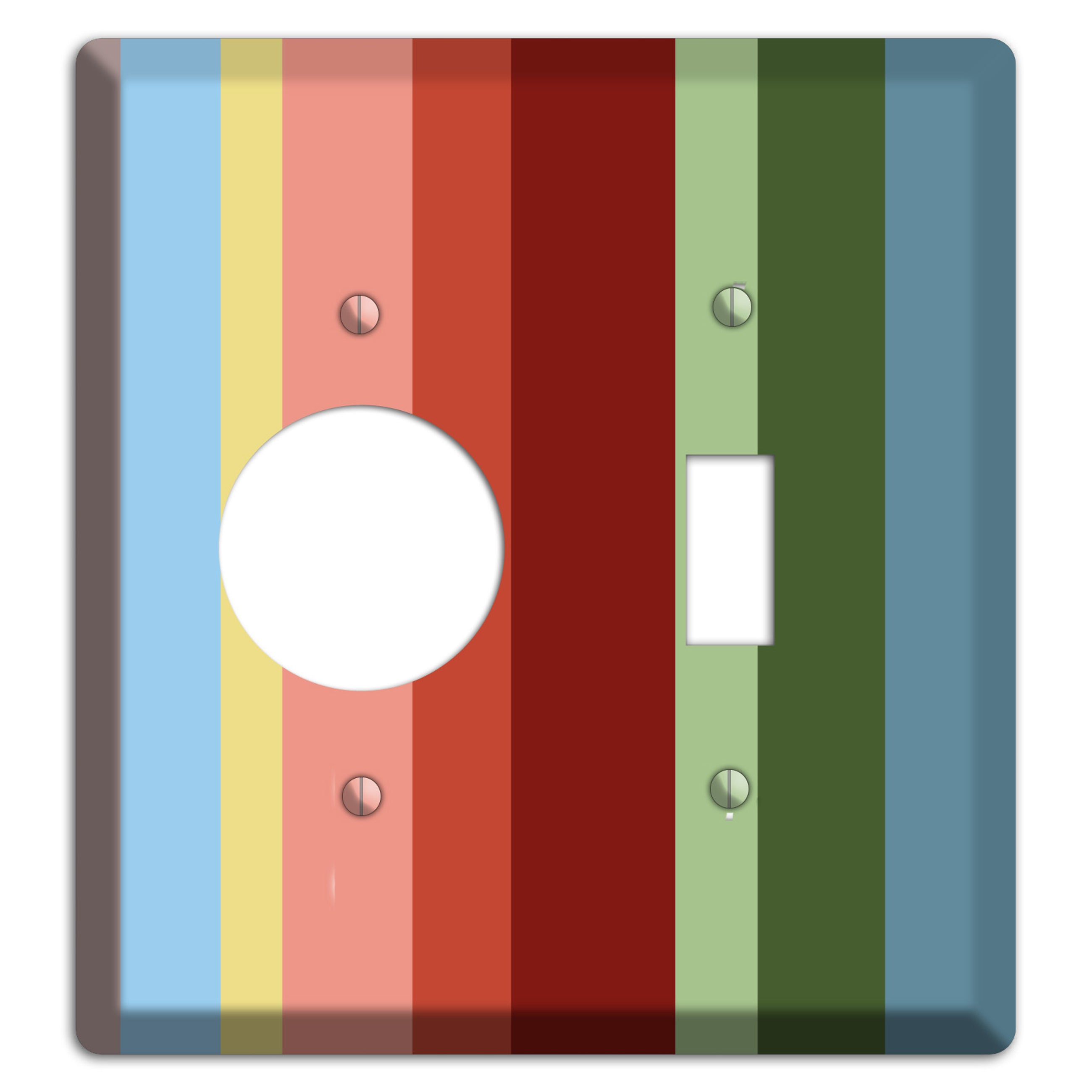 Multi Pastel Vertical Stripe Receptacle / Toggle Wallplate