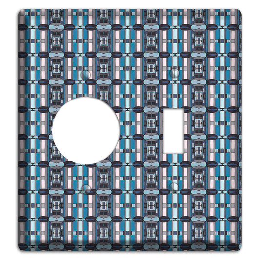 Blue and Grey Tapestry Receptacle / Toggle Wallplate