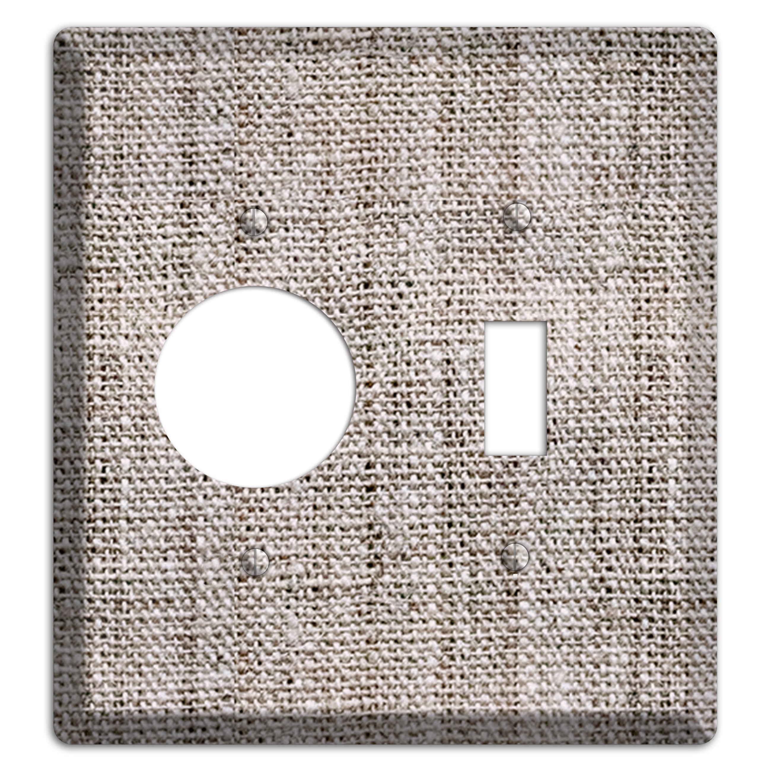 Natural Gray Burlap Receptacle / Toggle Wallplate