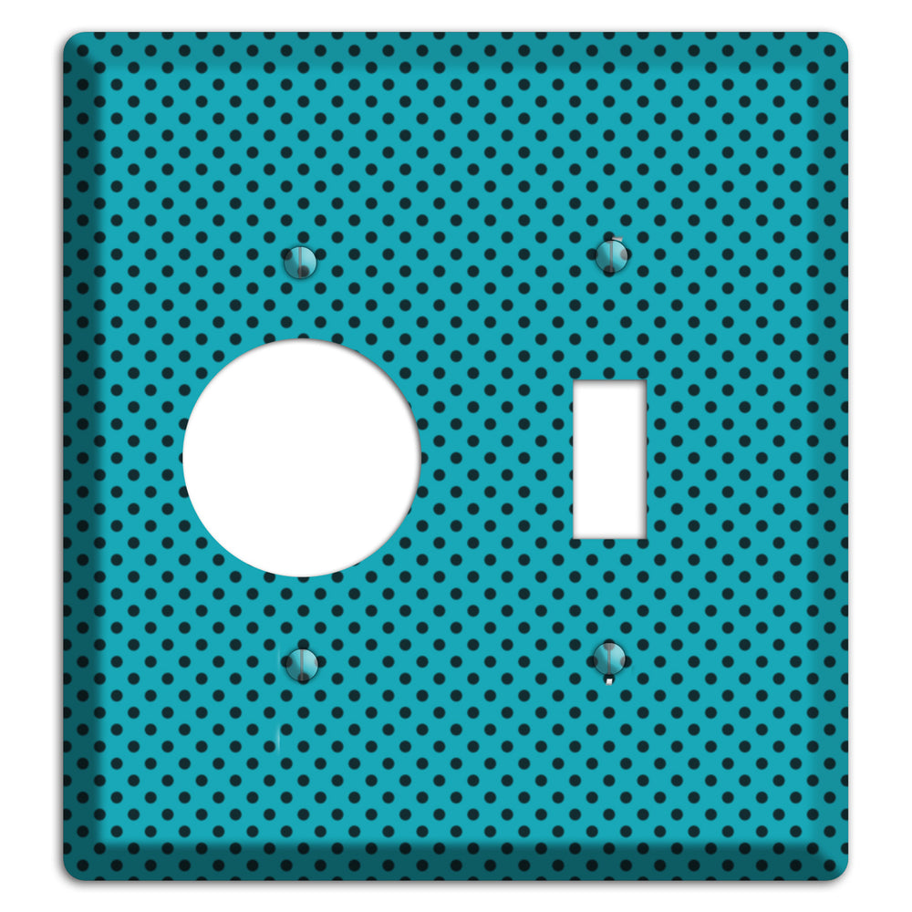 Turquoise with Polka Dots Receptacle / Toggle Wallplate