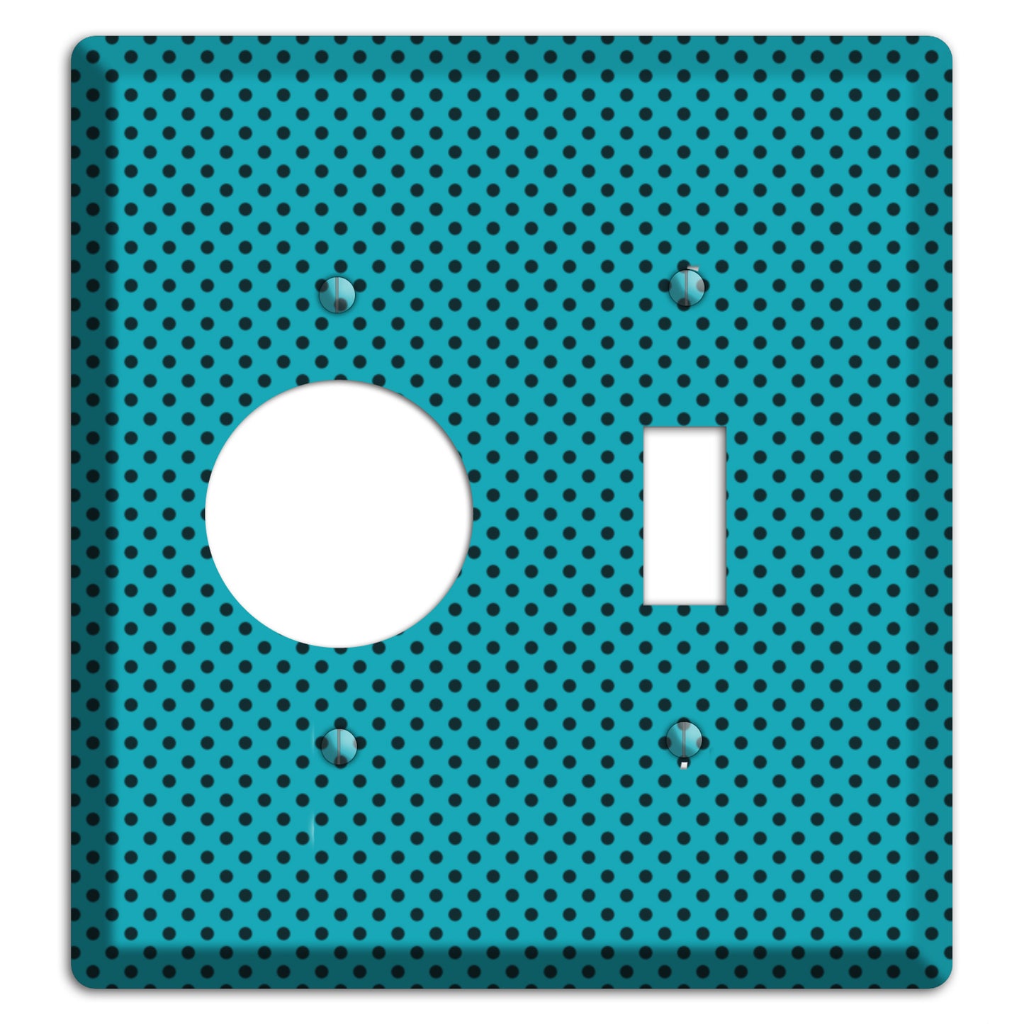 Turquoise with Polka Dots Receptacle / Toggle Wallplate