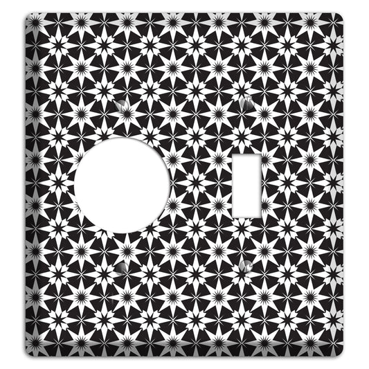 Black with White Foulard Receptacle / Toggle Wallplate