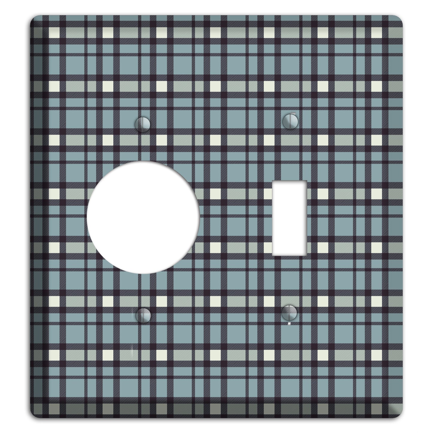 Dusty Blue Plaid Receptacle / Toggle Wallplate