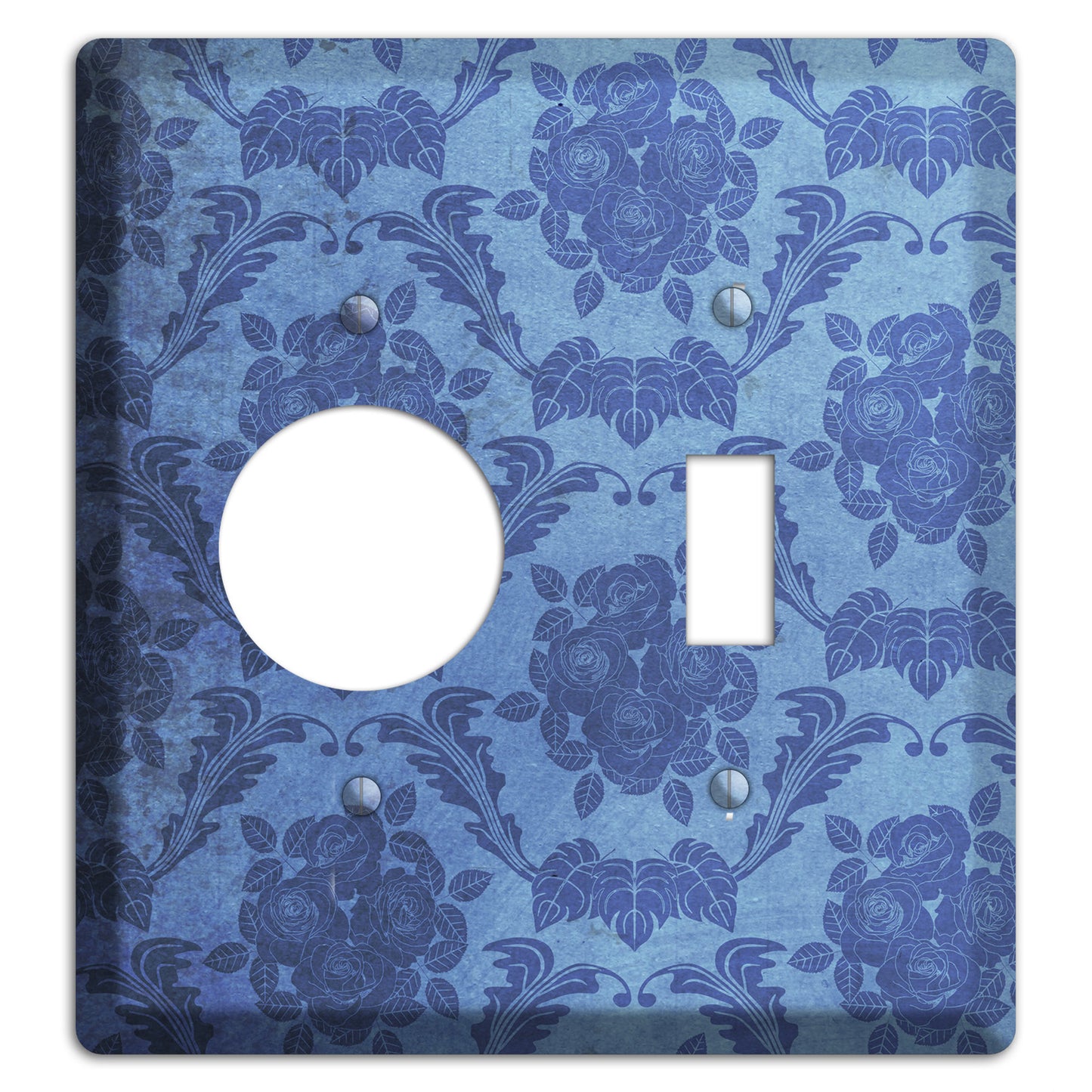Polo Blue Vintage Rose Damask Receptacle / Toggle Wallplate