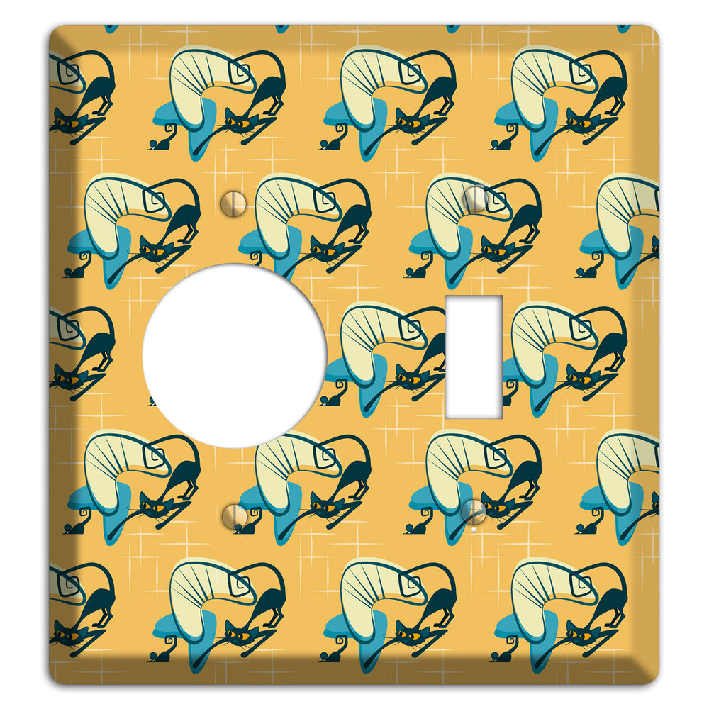 Yellow Kitties Receptacle / Toggle Wallplate