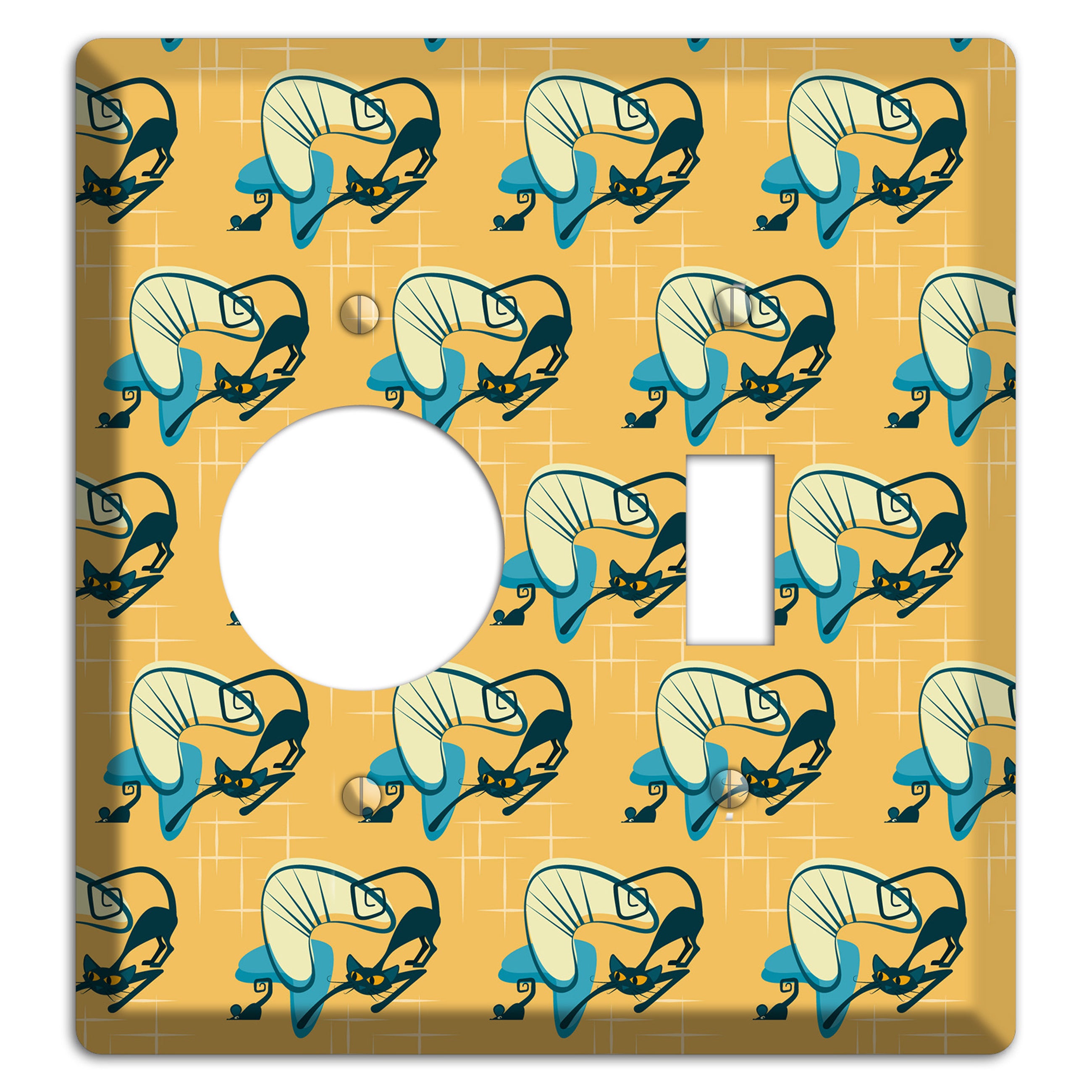 Yellow Kitties Receptacle / Toggle Wallplate