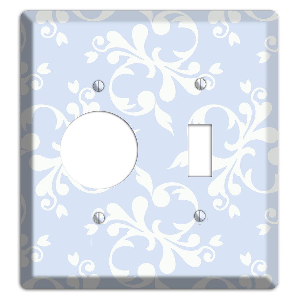 Light Blue Victorian Toile Receptacle / Toggle Wallplate