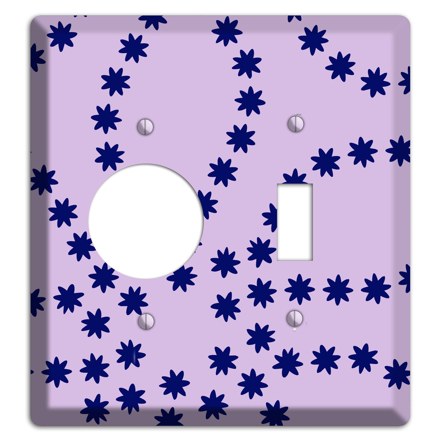 Lavender with Purple Constellation Receptacle / Toggle Wallplate