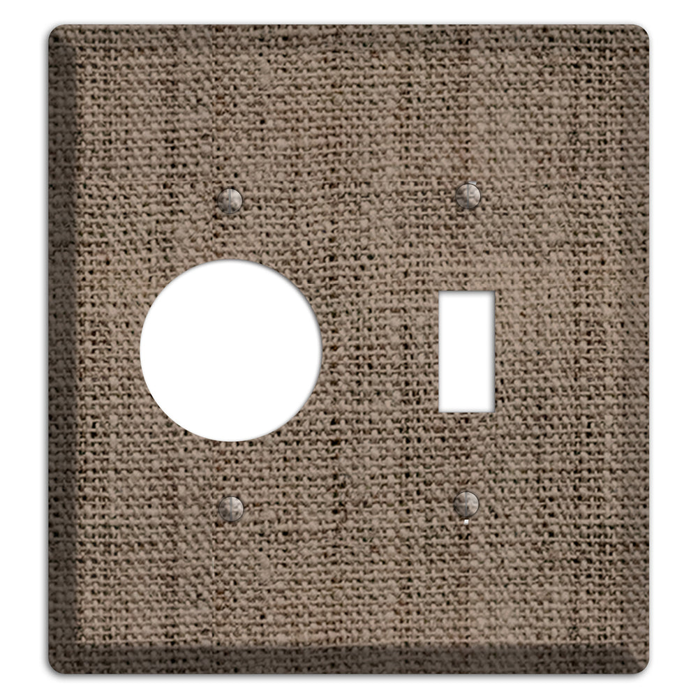 Coffee Burlap Receptacle / Toggle Wallplate