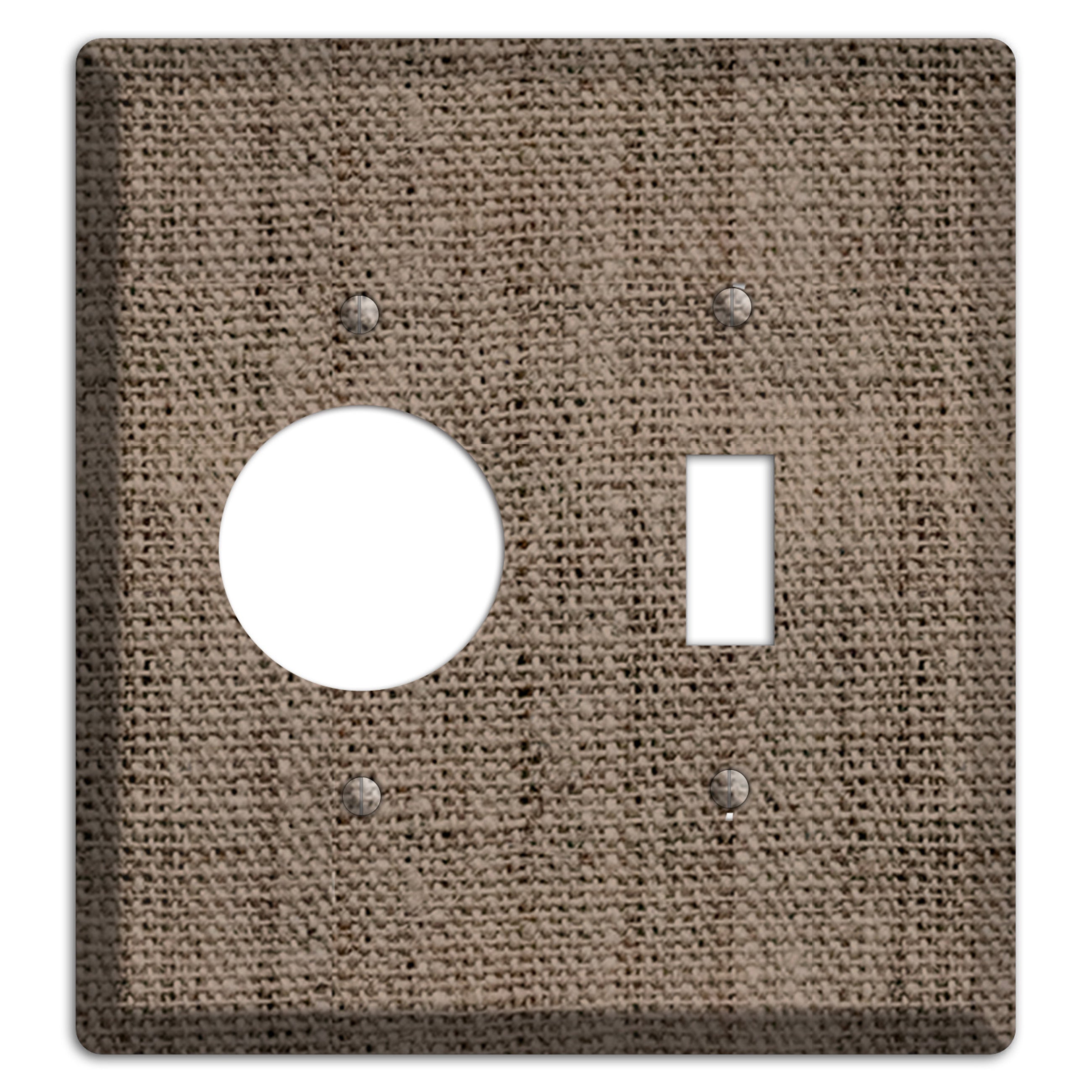 Coffee Burlap Receptacle / Toggle Wallplate