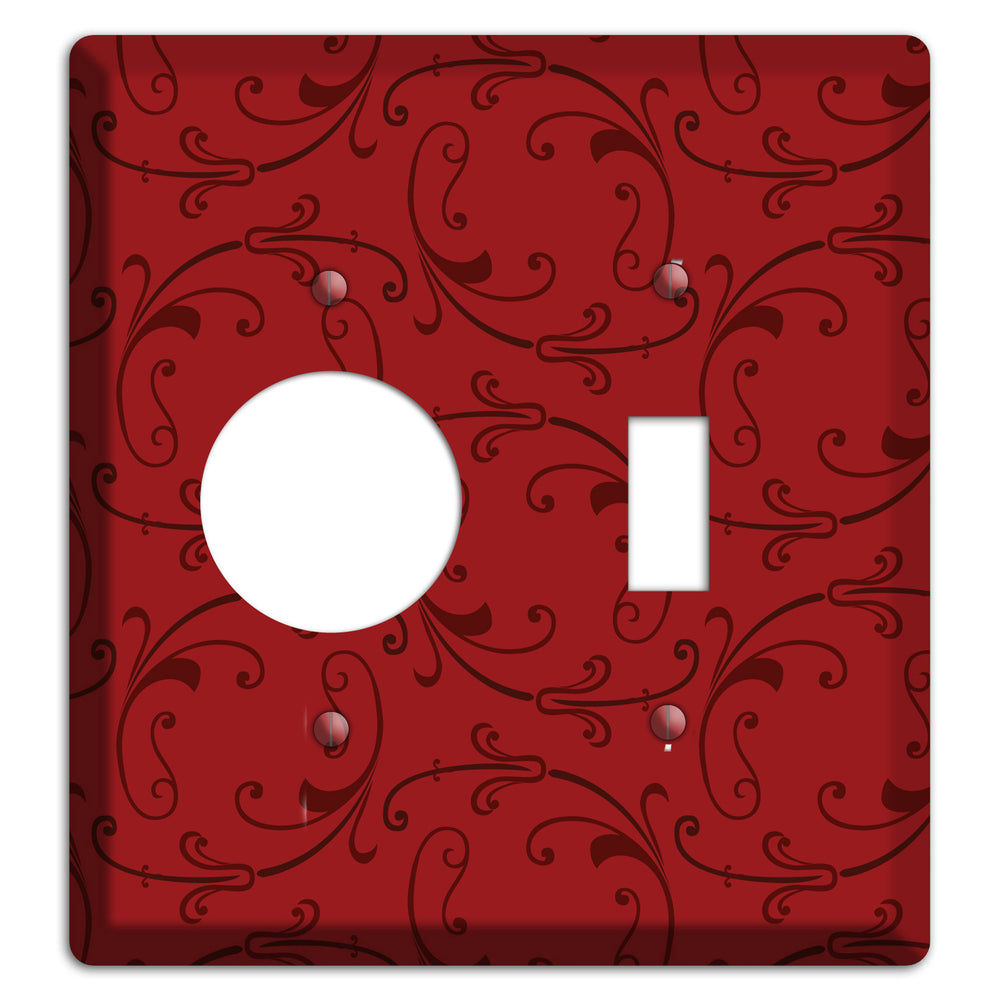 Red Victorian Sprig Receptacle / Toggle Wallplate