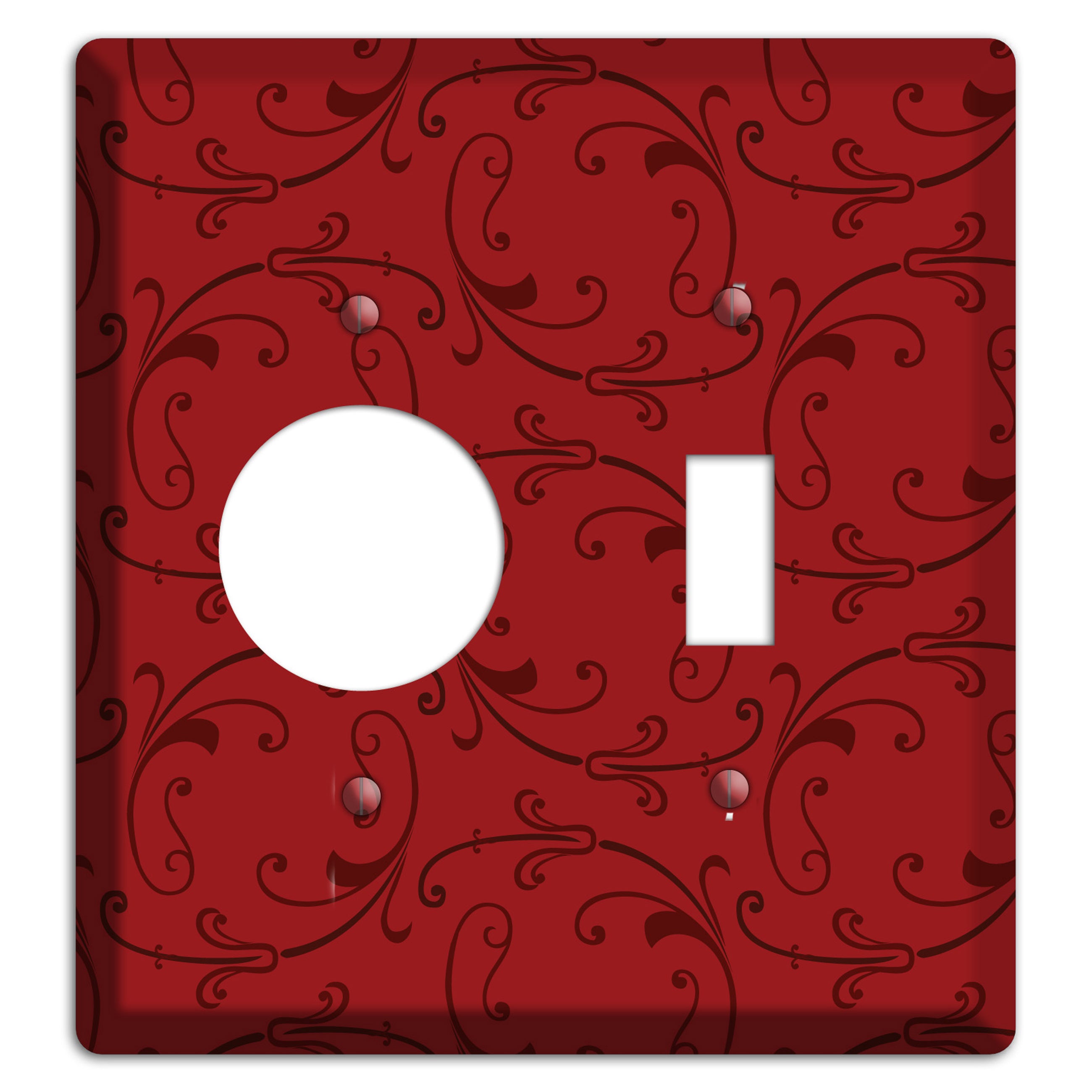 Red Victorian Sprig Receptacle / Toggle Wallplate