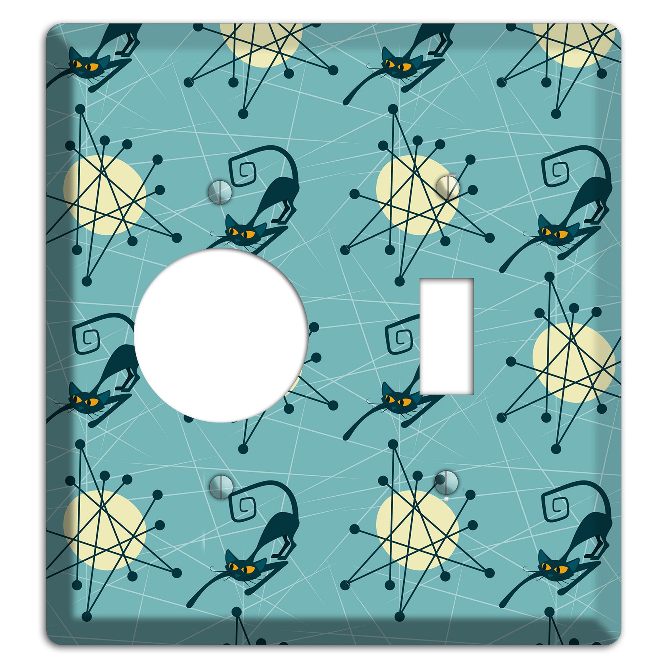 Atomic Black Cats Receptacle / Toggle Wallplate