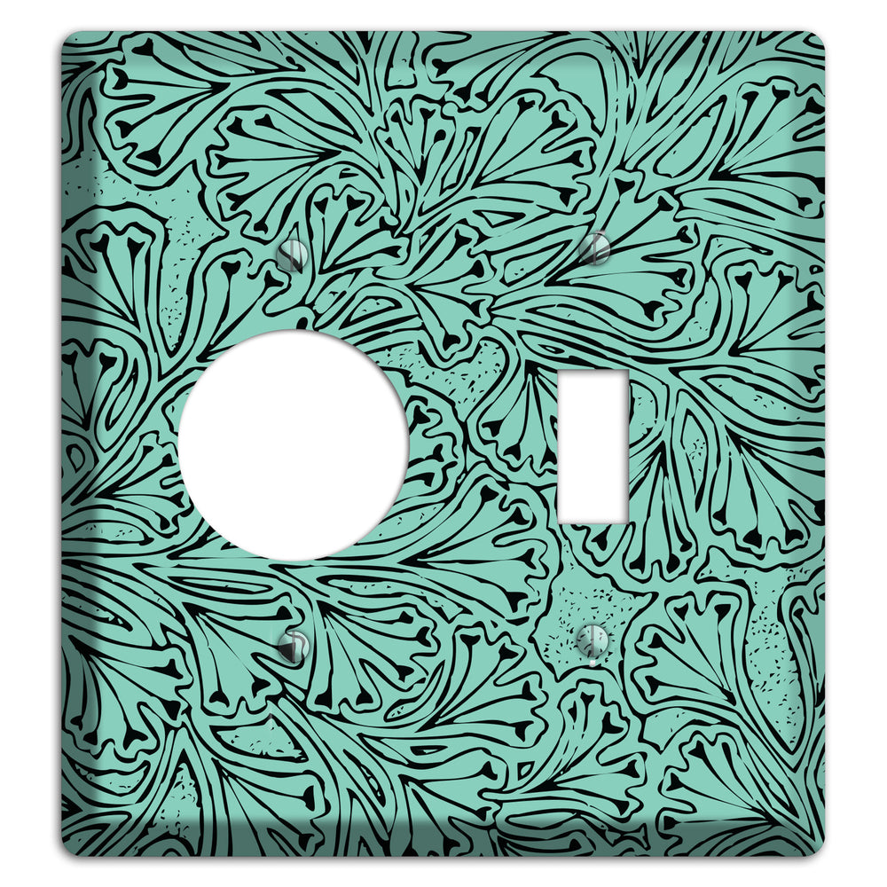 Deco Olive Interlocking Floral Receptacle / Toggle Wallplate