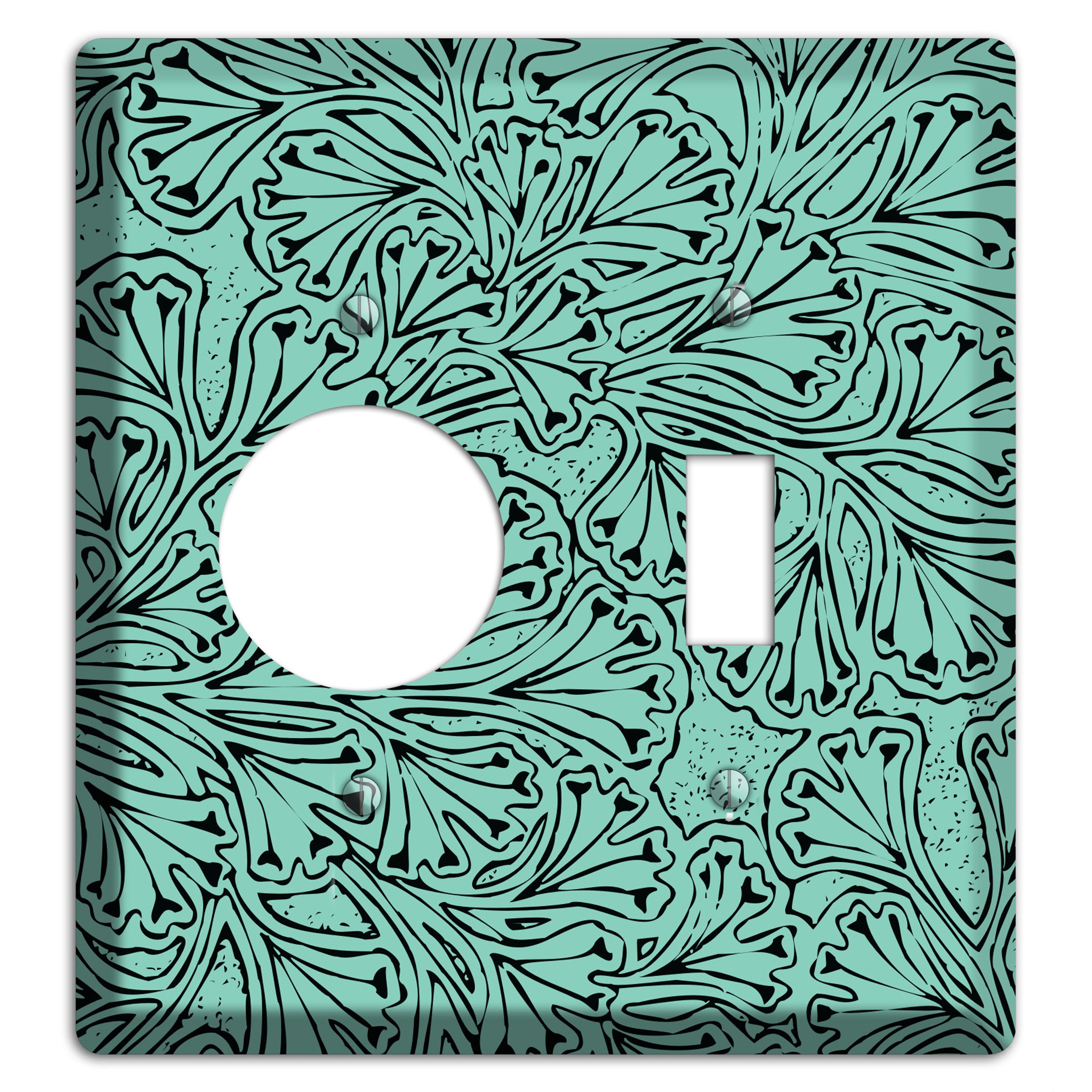 Deco Olive Interlocking Floral Receptacle / Toggle Wallplate