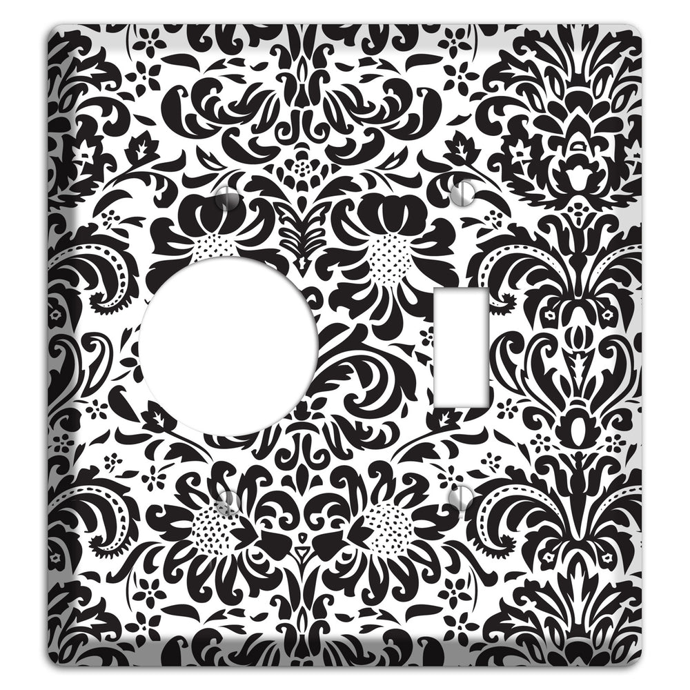 White with Black Toile Receptacle / Toggle Wallplate