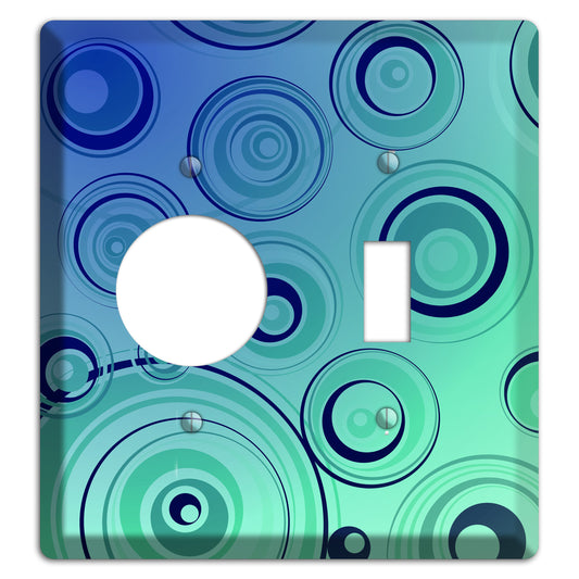 Blue and Green Circles Receptacle / Toggle Wallplate