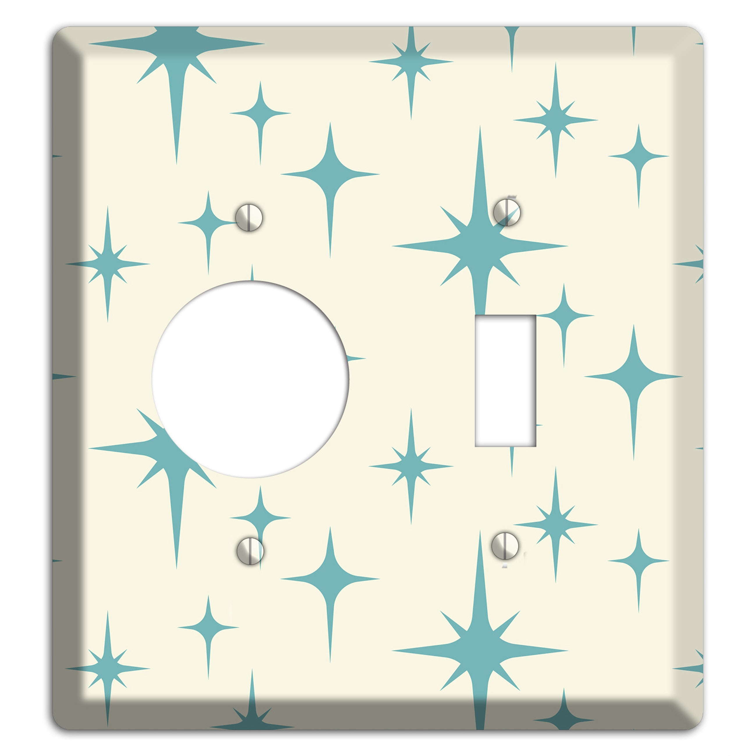 Yellow Atomic Star Receptacle / Toggle Wallplate
