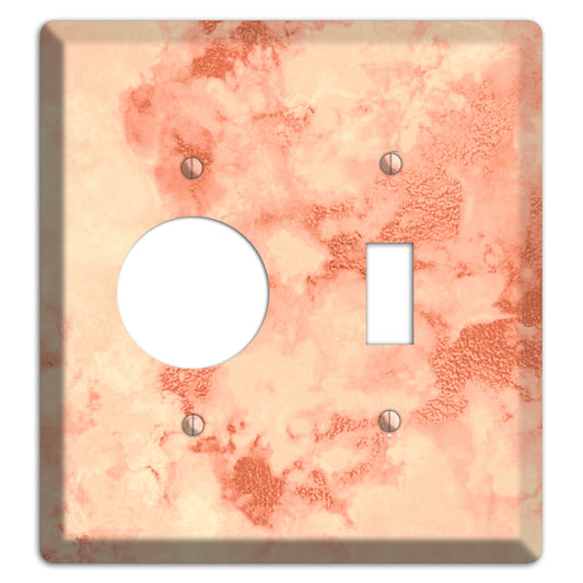 Apricot Peach Marble Receptacle / Toggle Wallplate