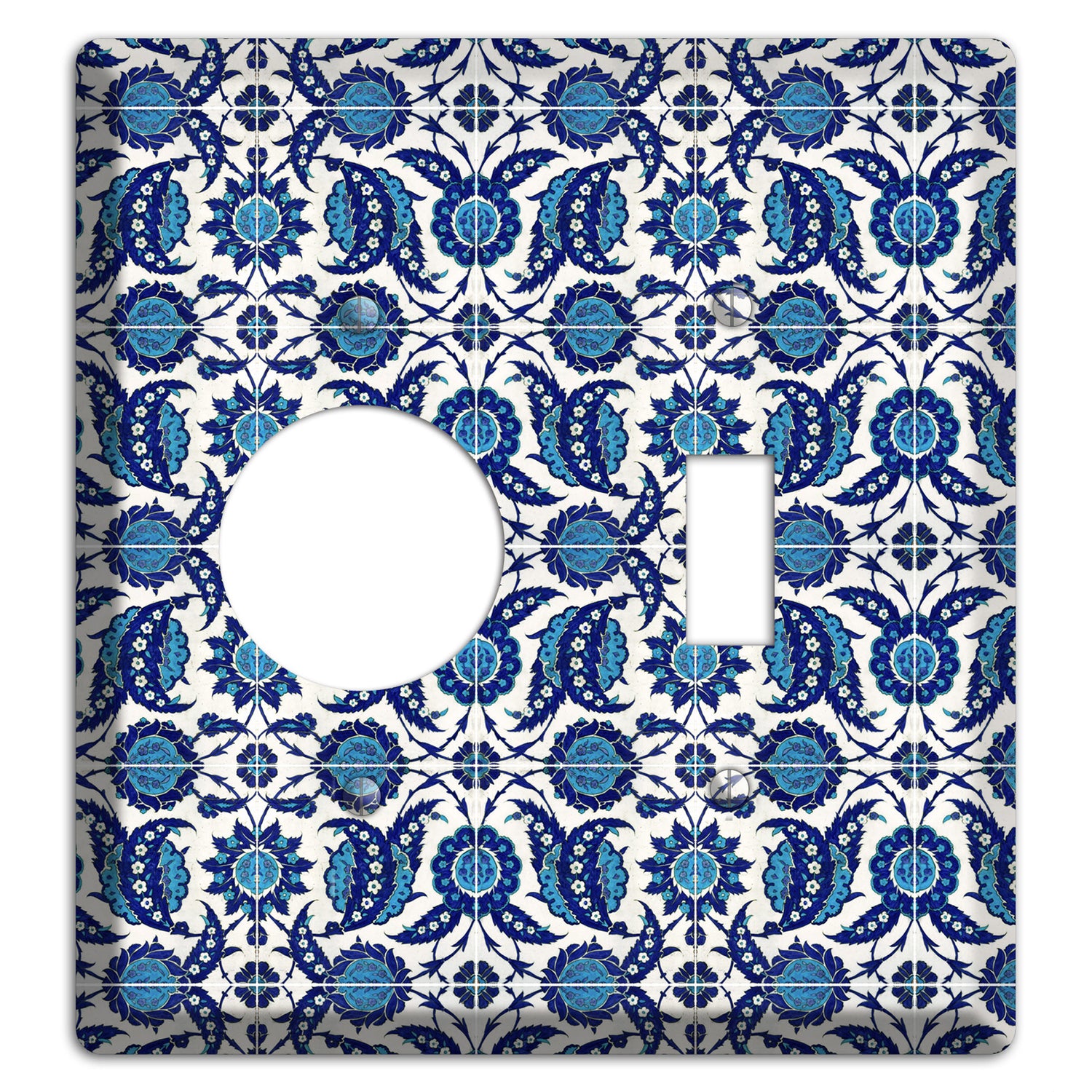 Ornate Paisley Tile Receptacle / Toggle Wallplate